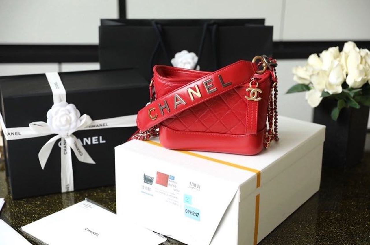 Chanel Gabrielle Small Hobo Bag Red For Women 7.8in/20cm