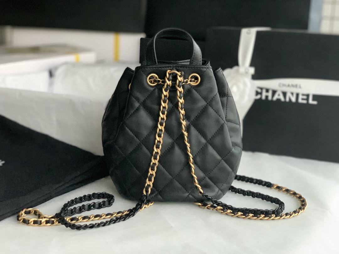 Chanel Gaiera Chain Bucket Black/White/Pink/Yellow For Women 7.5in / 19cm