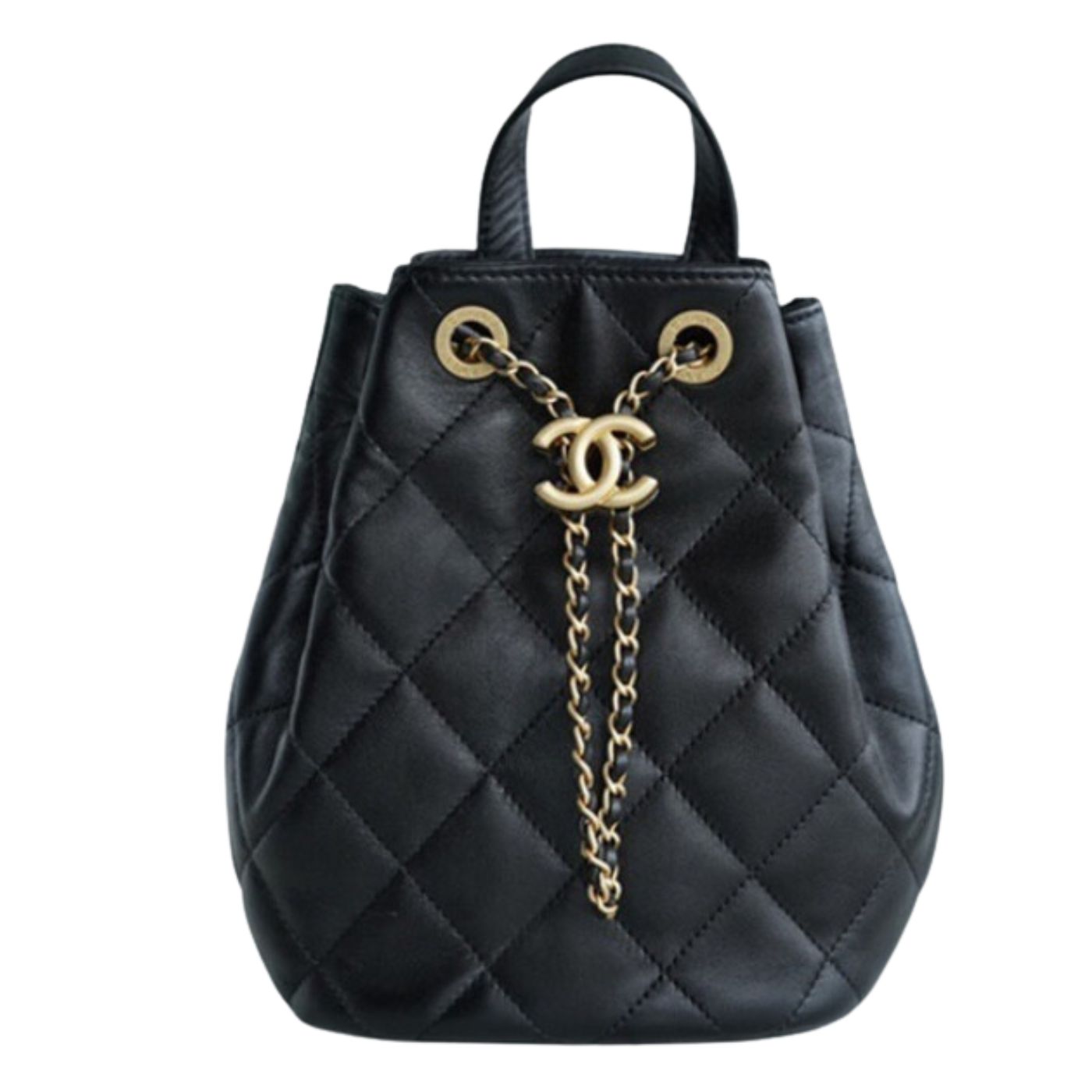 Chanel Gaiera Chain Bucket Black/White/Pink/Yellow For Women 7.5in / 19cm