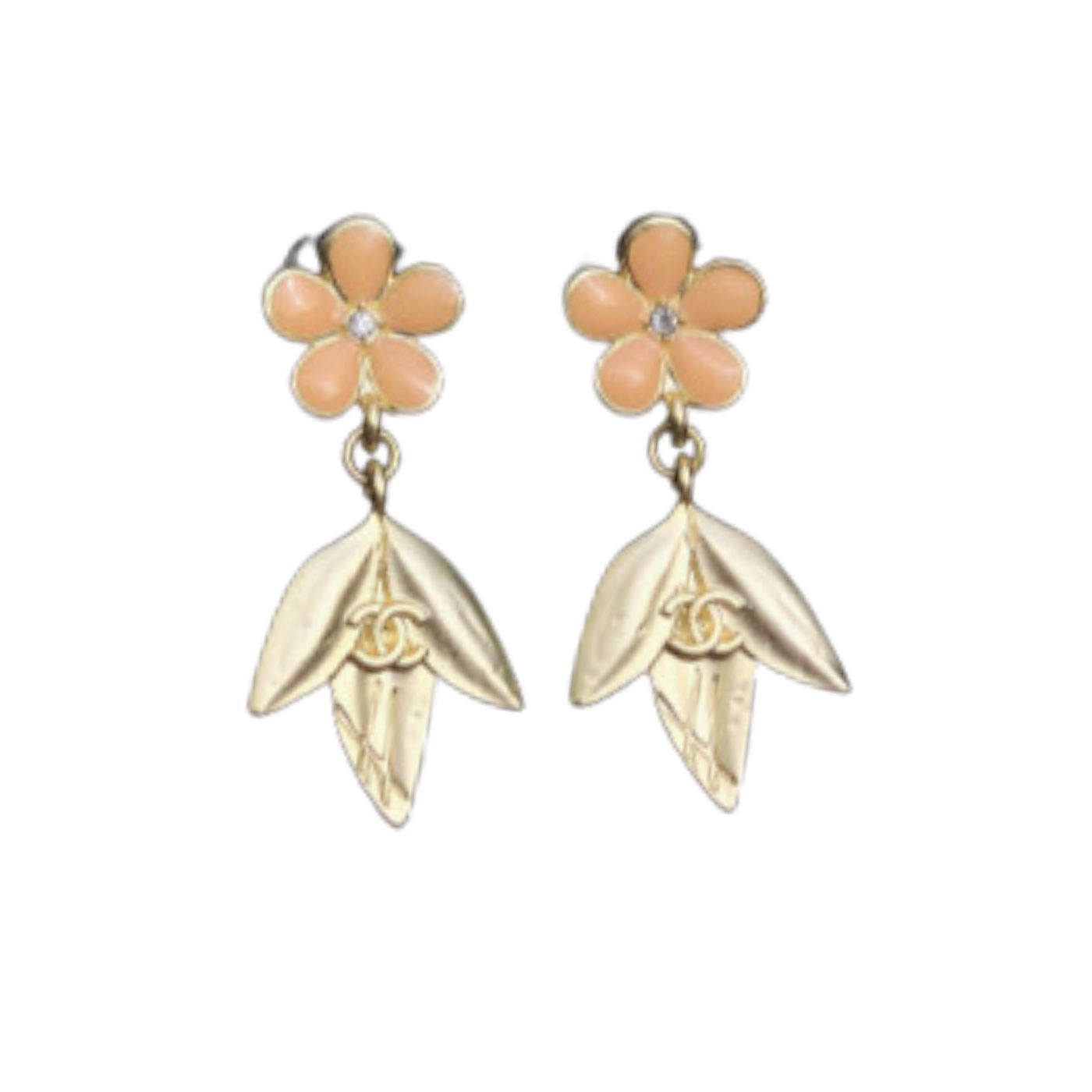 Chanel Gemstone Earrings Gold For Women