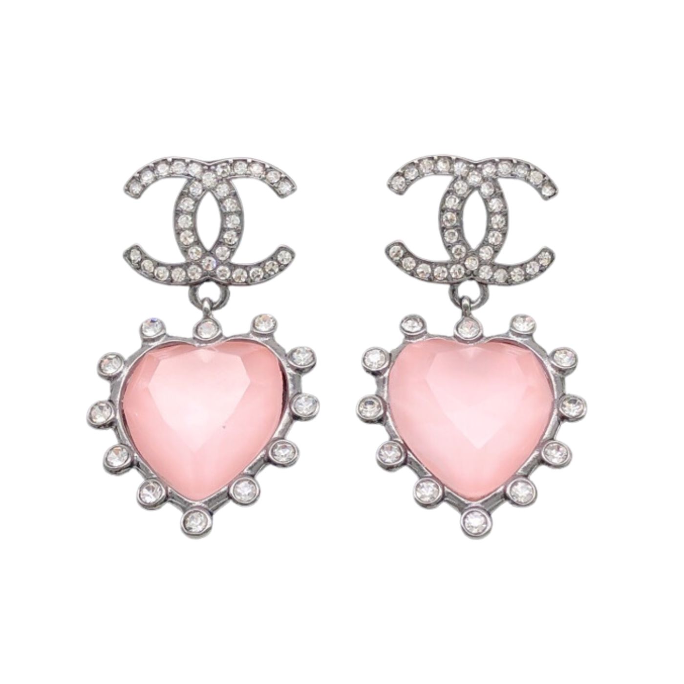 Chanel Gemstone Earrings Pink For Women