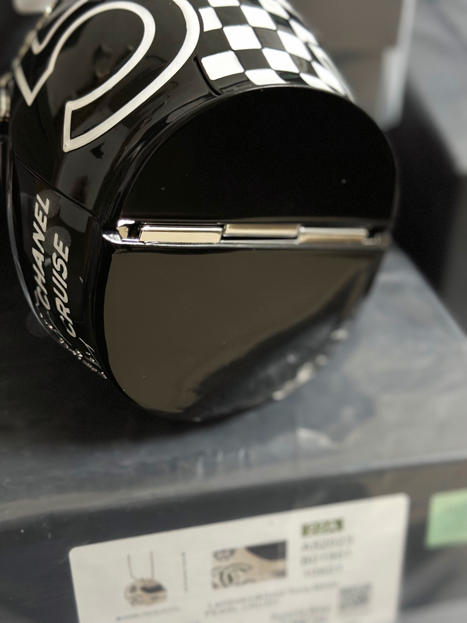 Chanel Helmet Minaudiere Bag White/ Black For Women 6.6 in / 17 cm  AS3774 N