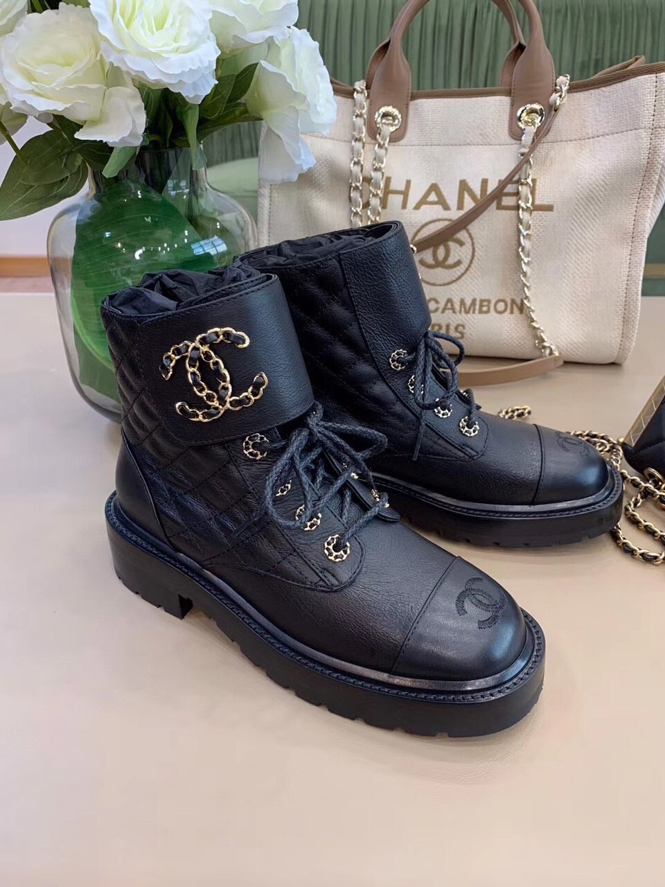 Chanel Lace-Ups Black For Women, Women’s Shoes G36424
