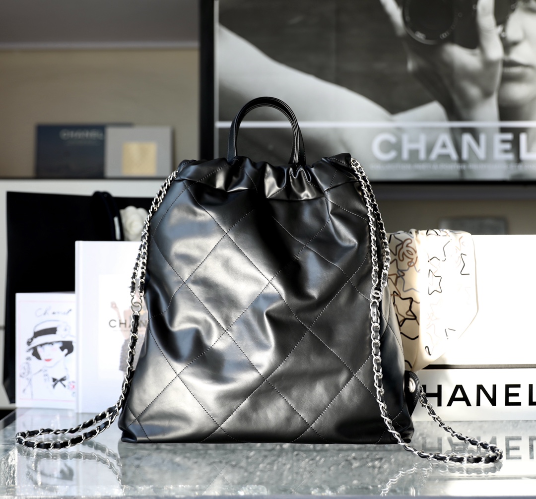 Chanel Large CHANEL 22 Backpack Black For Women, Women’s Bags 19.9in/51cm AS3313 NH627