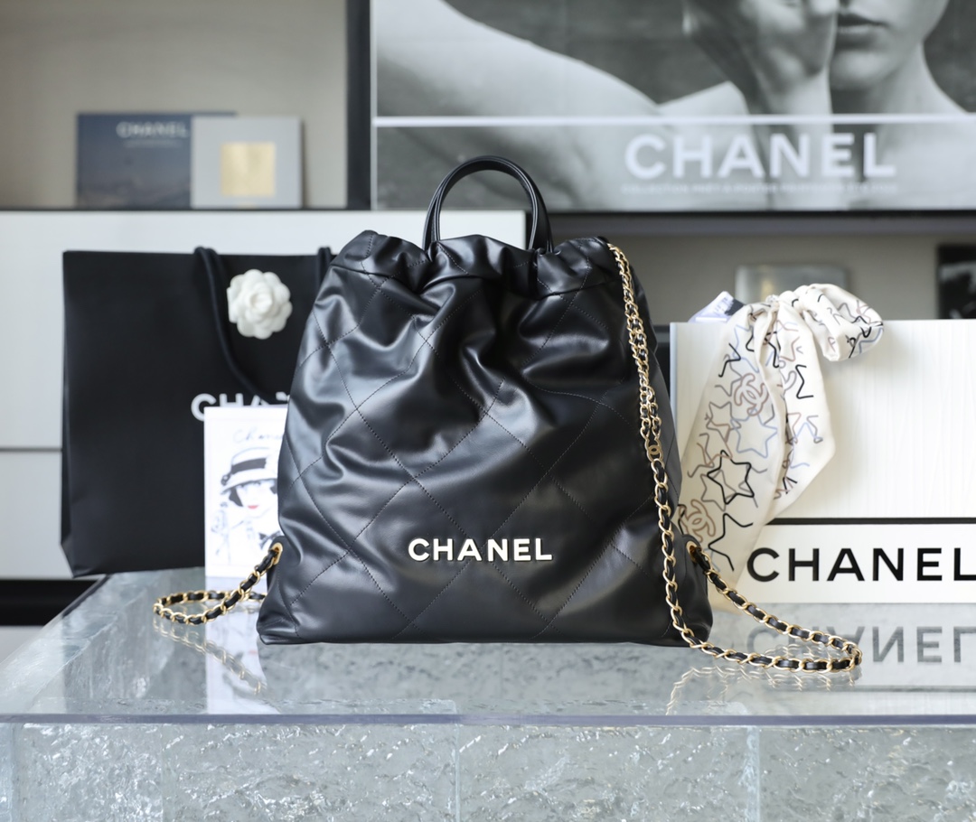 Chanel Large CHANEL 22 Backpack Black For Women, Women’s Bags 19.9in/51cm AS3313 NH627