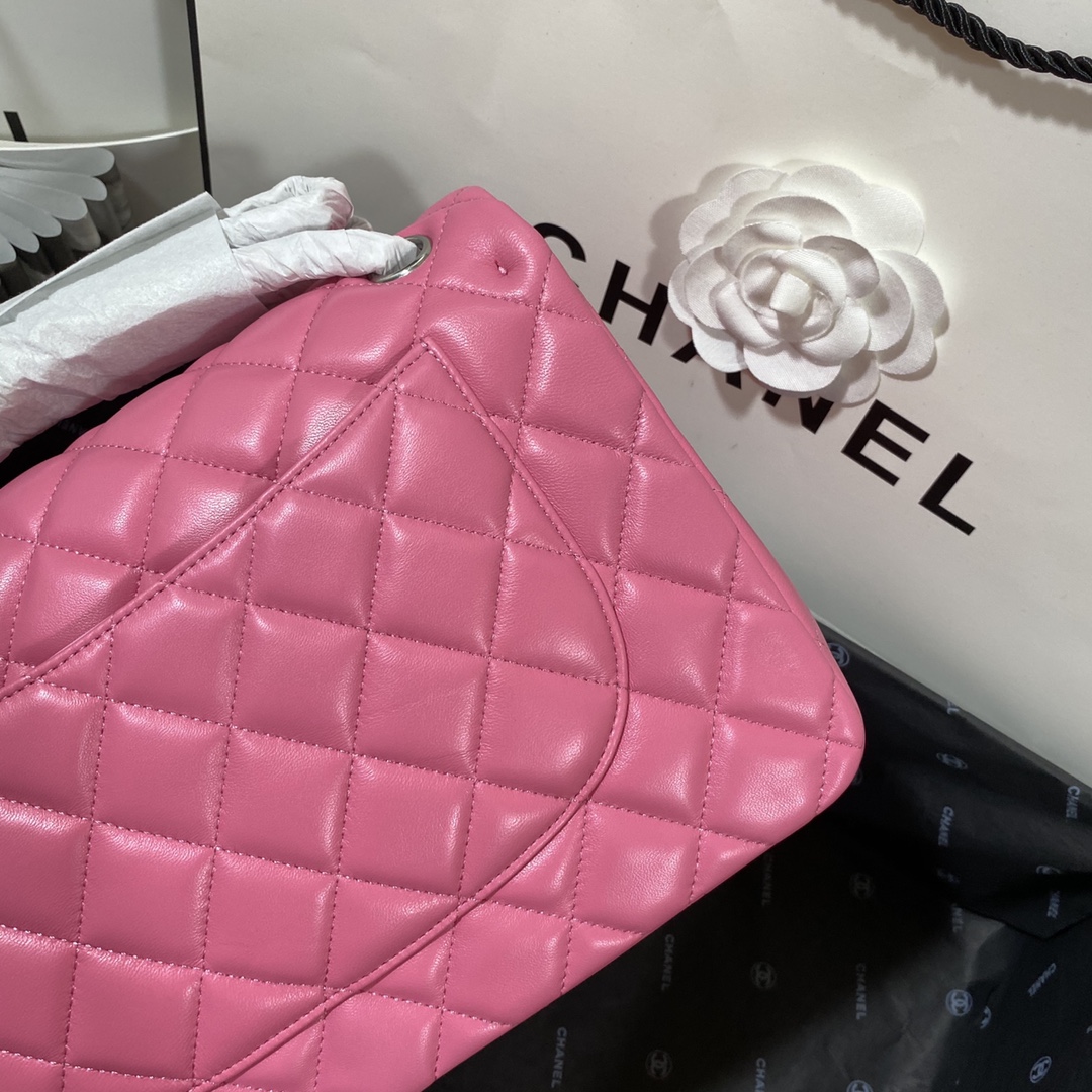 Chanel Large Classic Handbag Gold Hardware Pink For Women, Women’s Handbags, Shoulder Bags 11.8in/30cm
