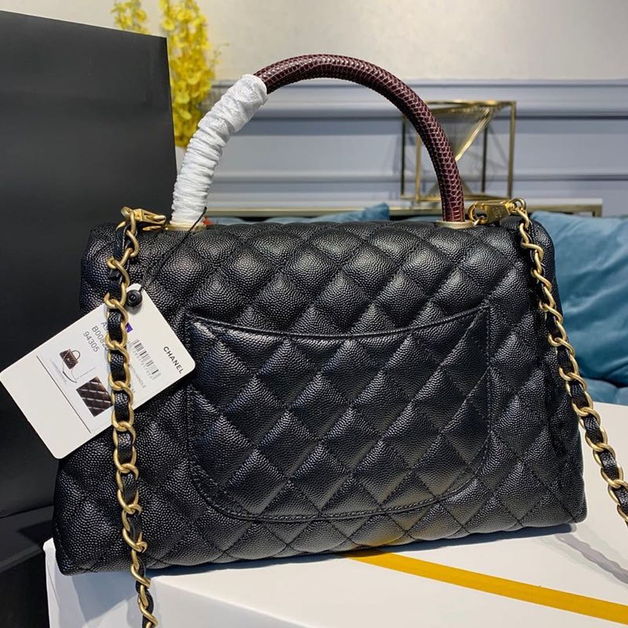 Chanel Large Flap Bag With Top Handle Black For Women, Women’s Handbags, Shoulder And Crossbody Bags 11in/28cm