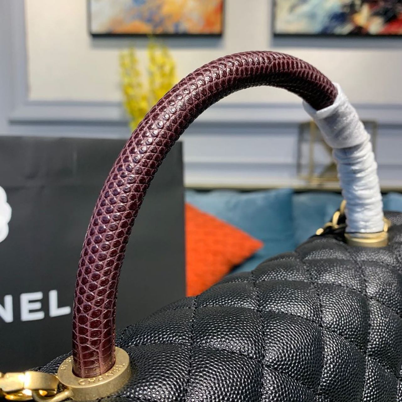 Chanel Large Flap Bag With Top Handle Black For Women, Women’s Handbags, Shoulder And Crossbody Bags 11in/28cm