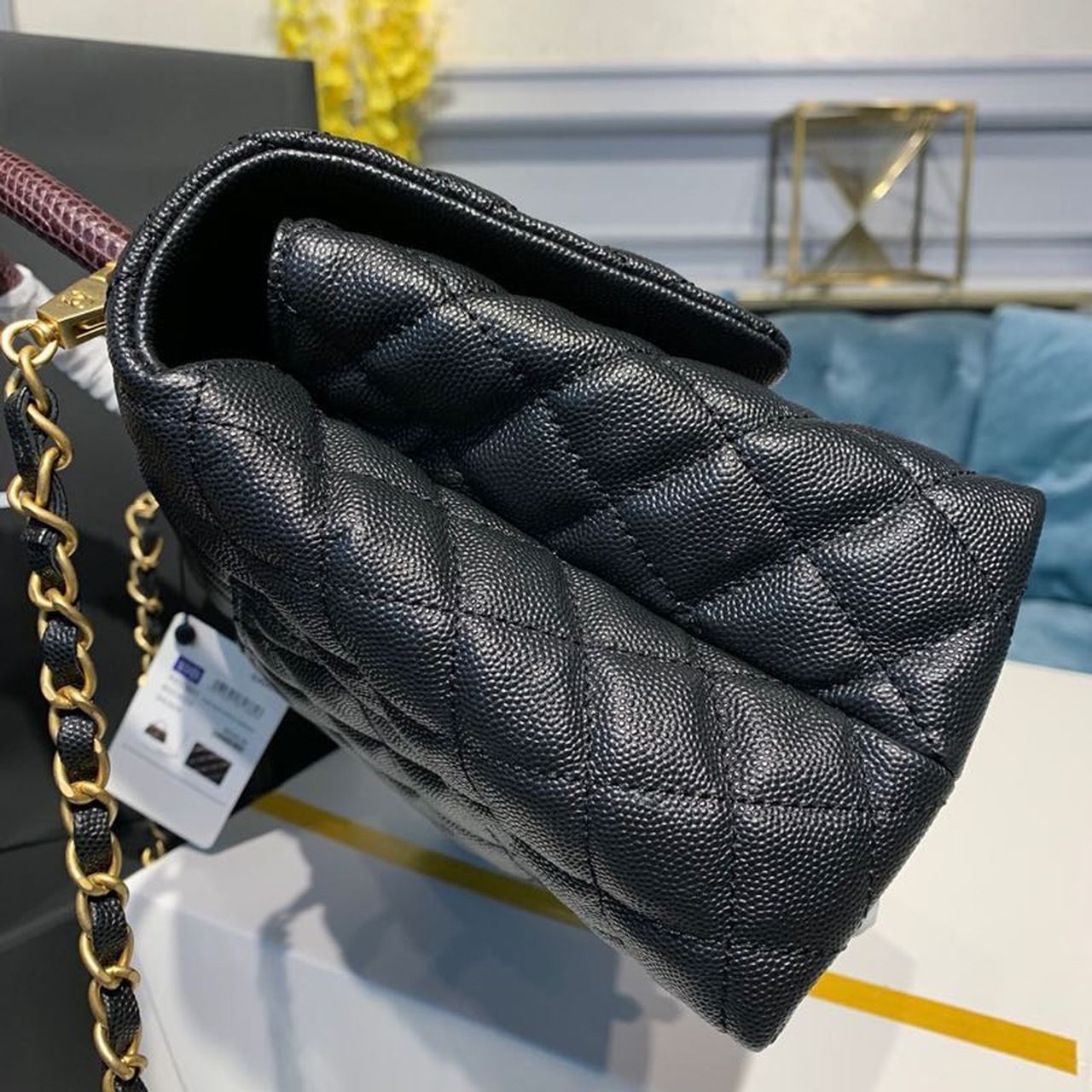 Chanel Large Flap Bag With Top Handle Black For Women, Women’s Handbags, Shoulder And Crossbody Bags 11in/28cm