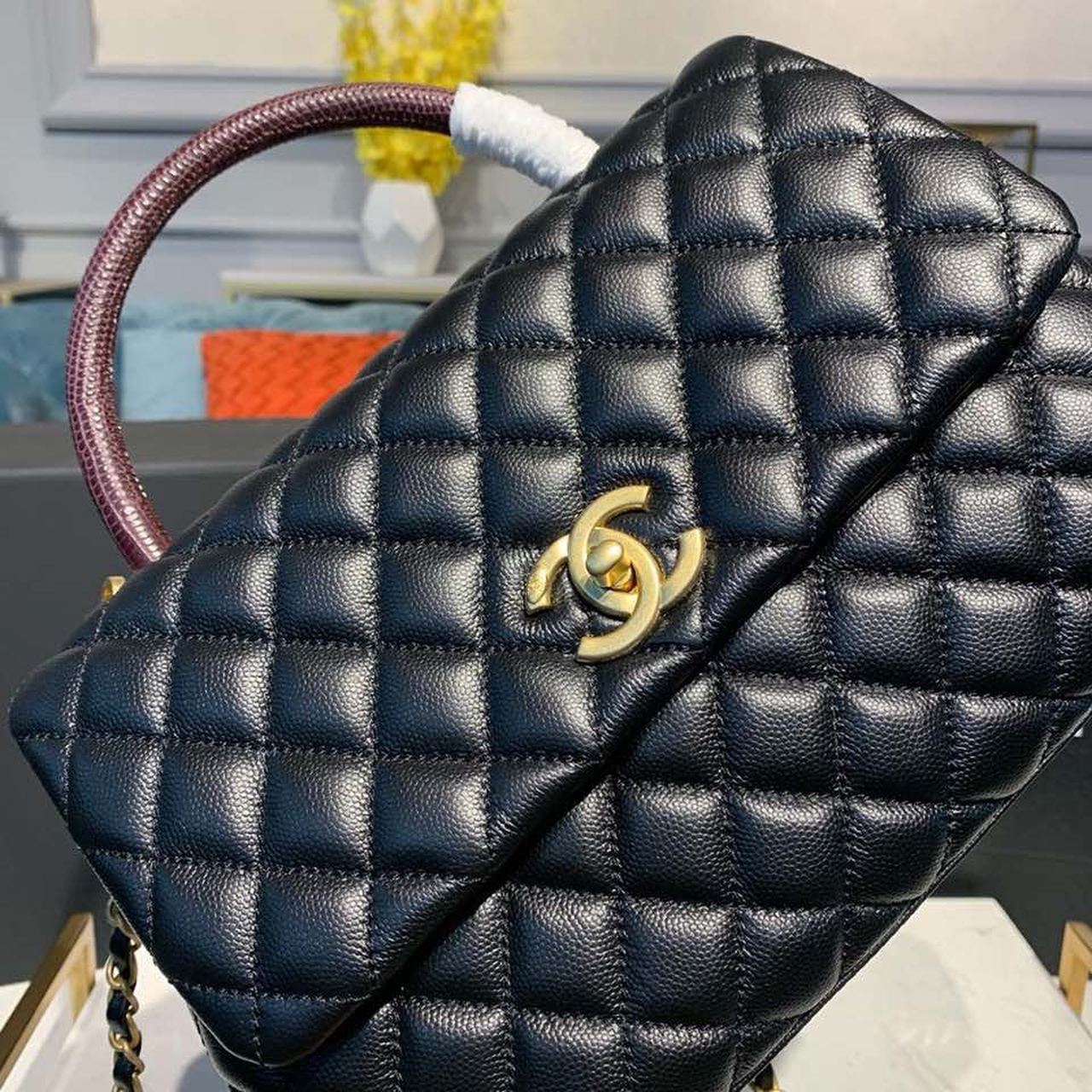 Chanel Large Flap Bag With Top Handle Black For Women, Women’s Handbags, Shoulder And Crossbody Bags 11in/28cm