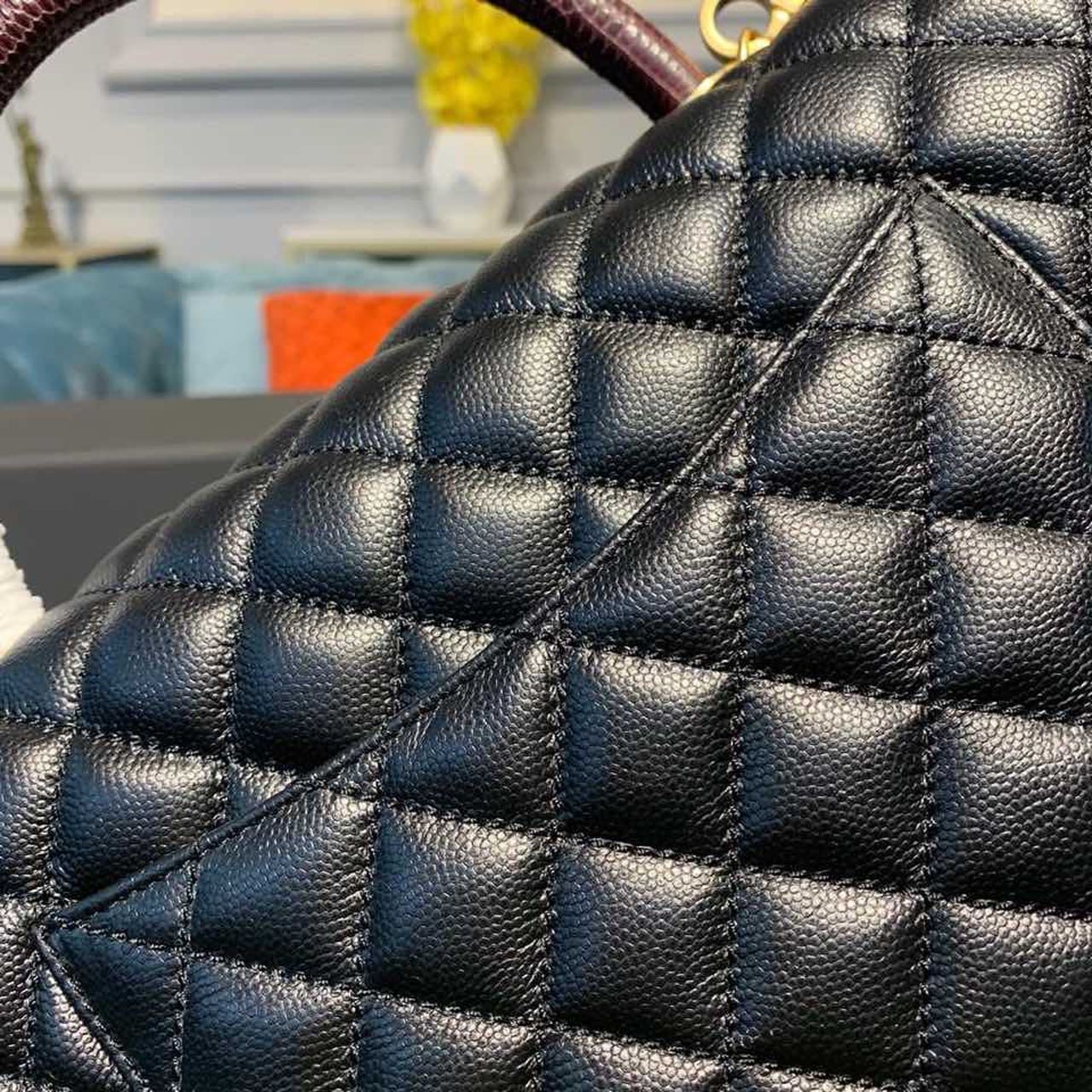 Chanel Large Flap Bag With Top Handle Black For Women, Women’s Handbags, Shoulder And Crossbody Bags 11in/28cm