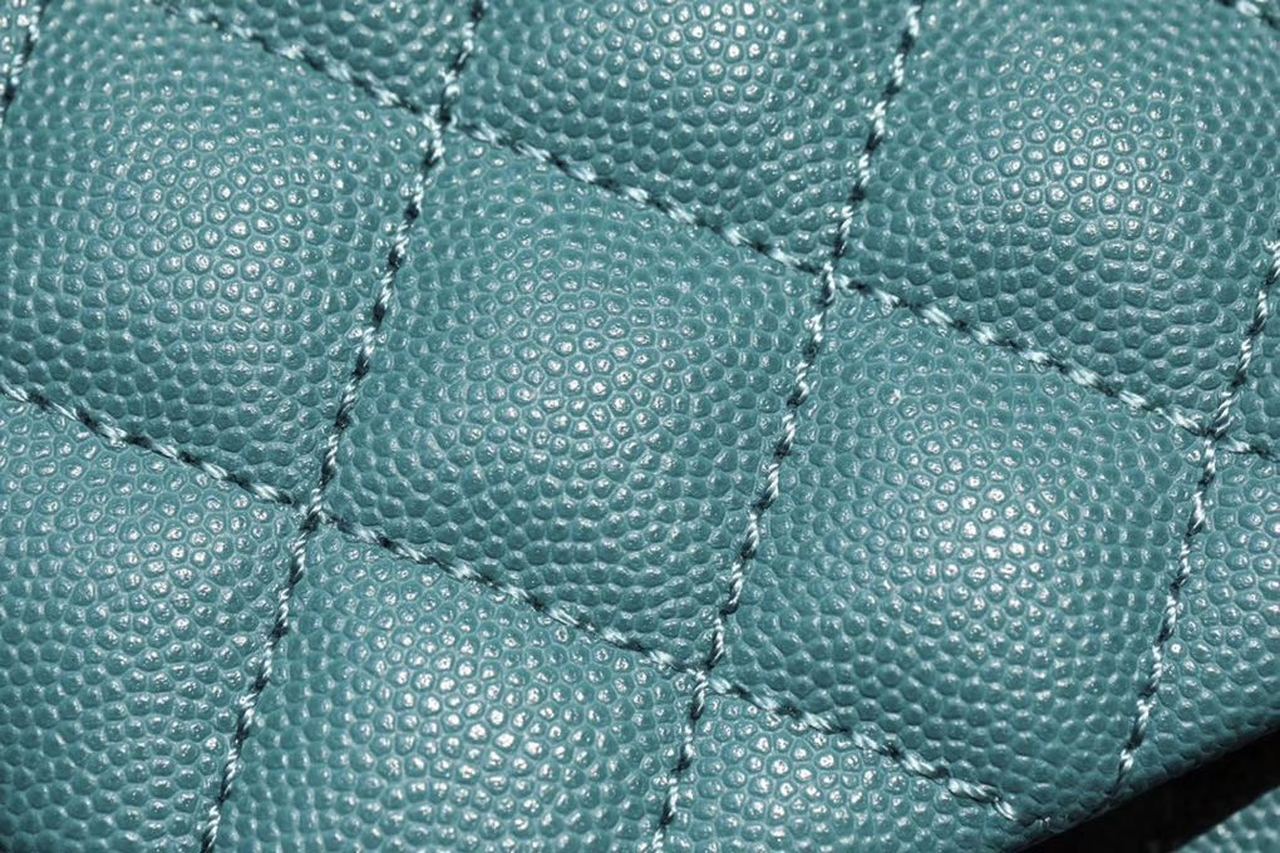 Chanel Large Flap Bag With Top Handle Teal For Women, Women’s Handbags, Shoulder And Crossbody Bags 11in/28cm