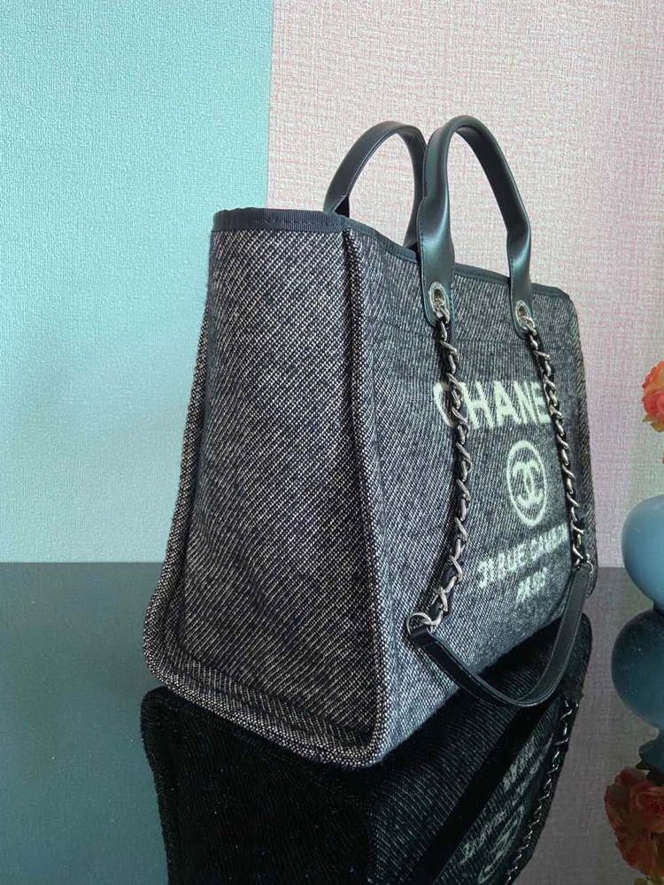 Chanel Large Shopping Tote Bag Grey For Women, Women’s Handbag, Shoulder Bags 15in/38cm