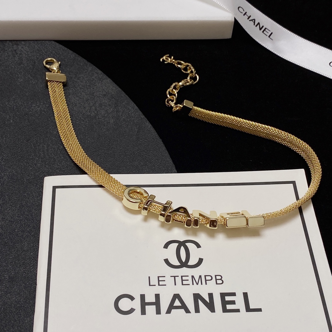 Chanel Letter Necklace Gold For Women
