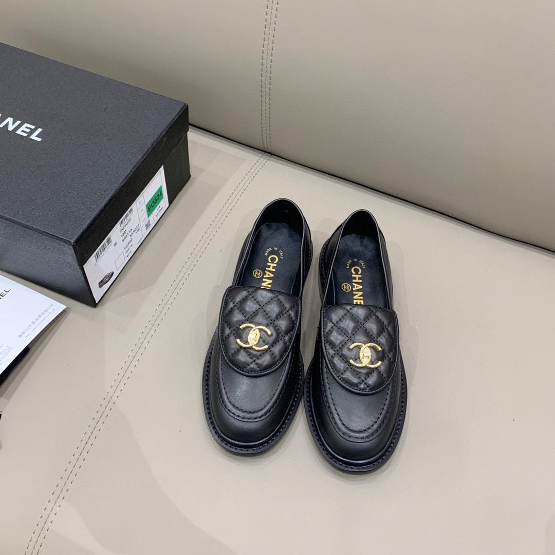 Chanel Loafers Black For Women, Women’s Shoes G36646