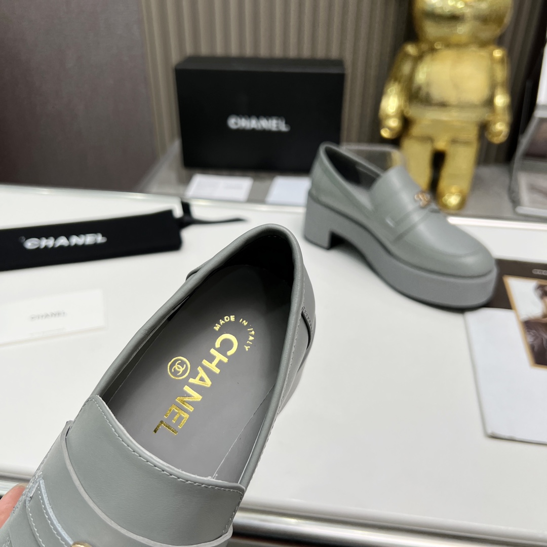 Chanel Loafers Grey For Women