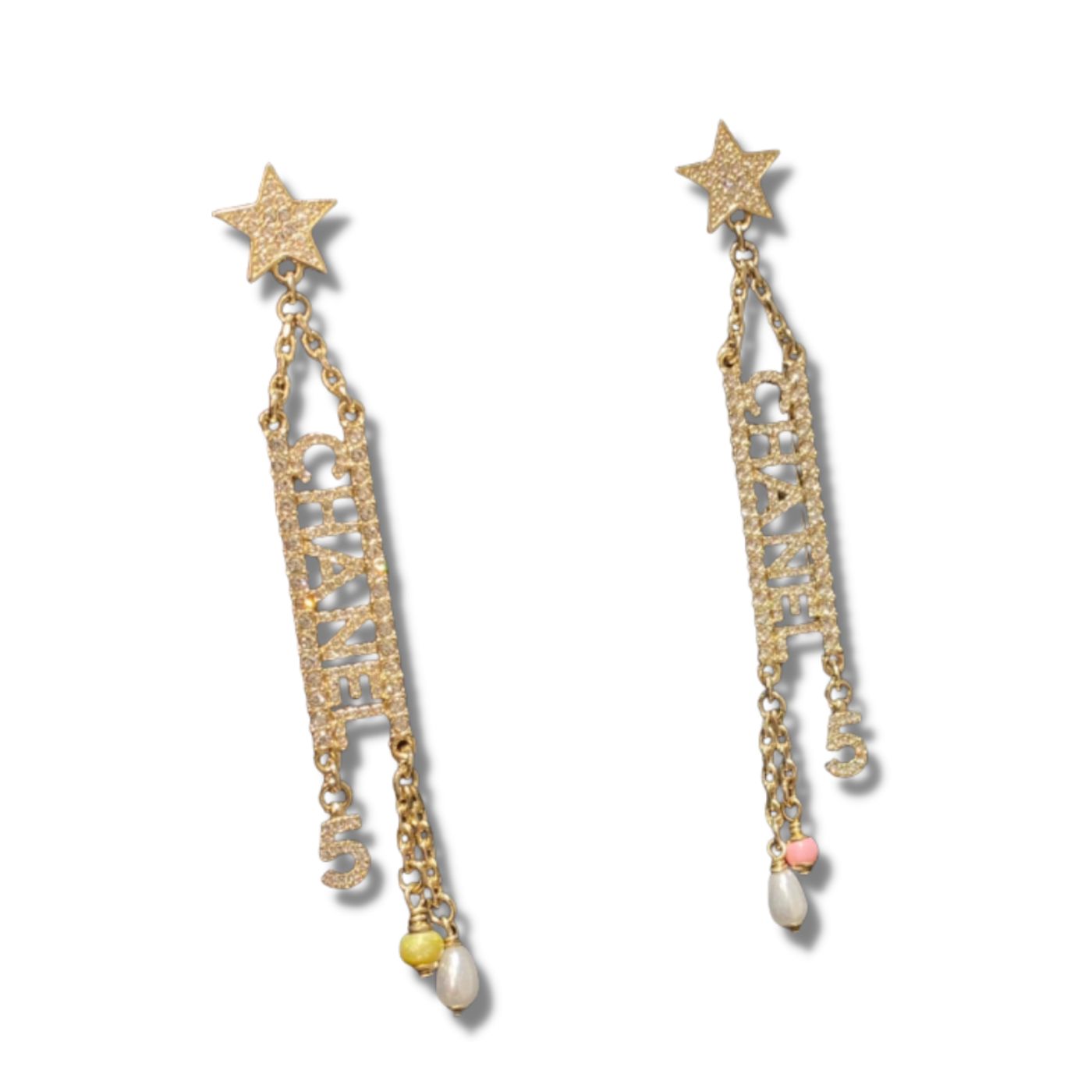 Chanel Long Earrings Gold For Women