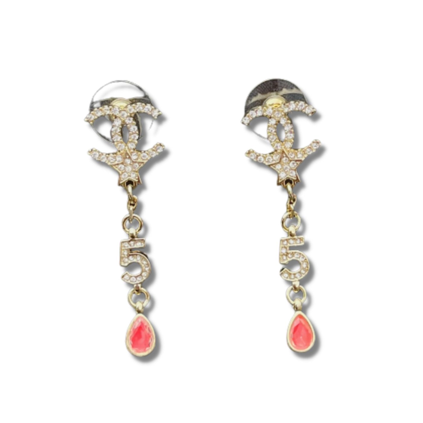 Chanel Long Earrings Gold For Women