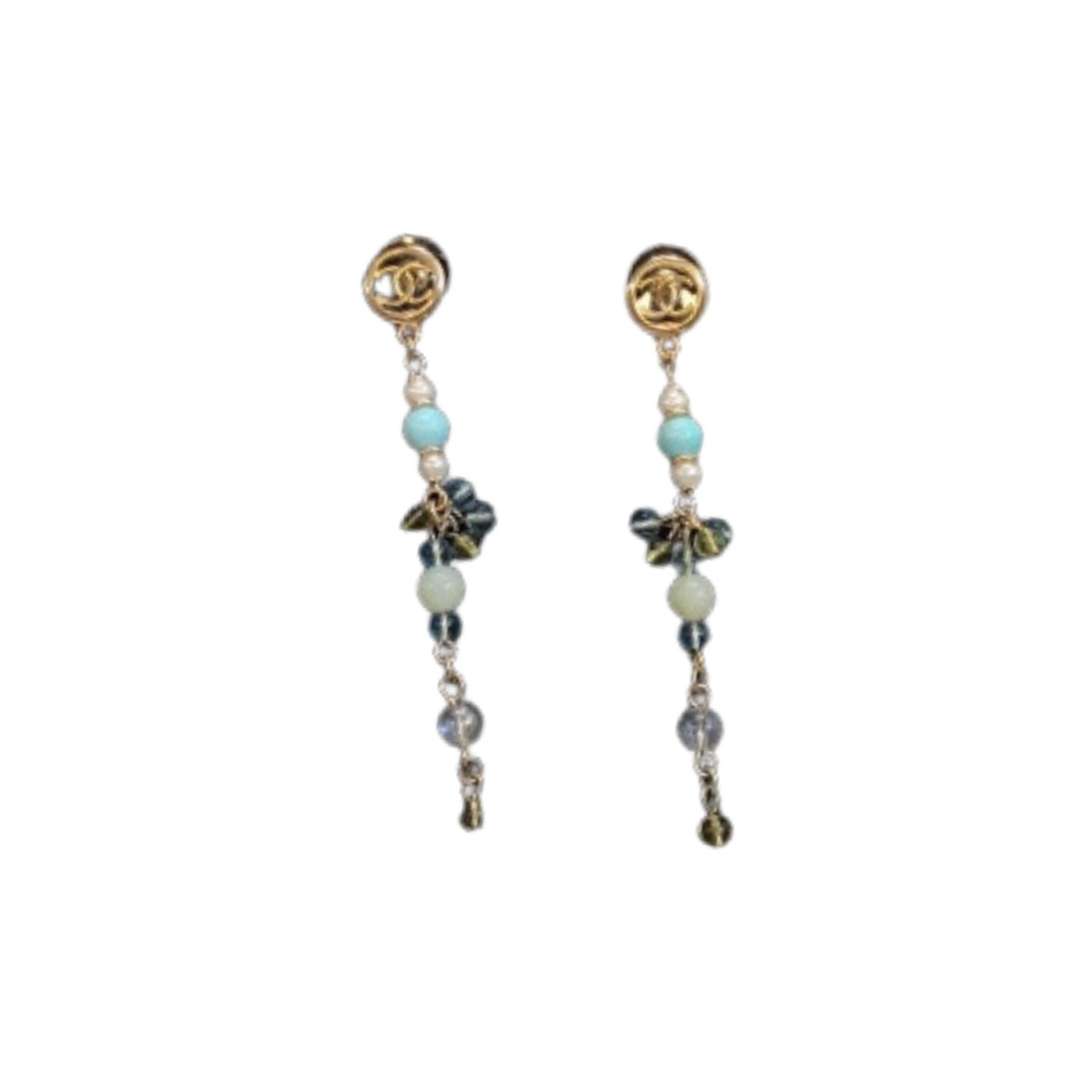 Chanel Long Earrings Gold Tone For Women