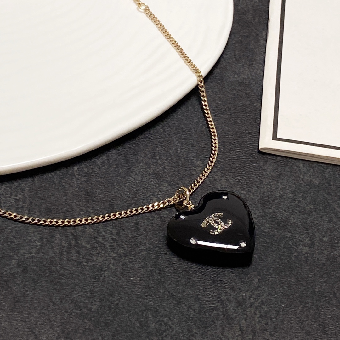 Chanel Love Necklace Black For Women