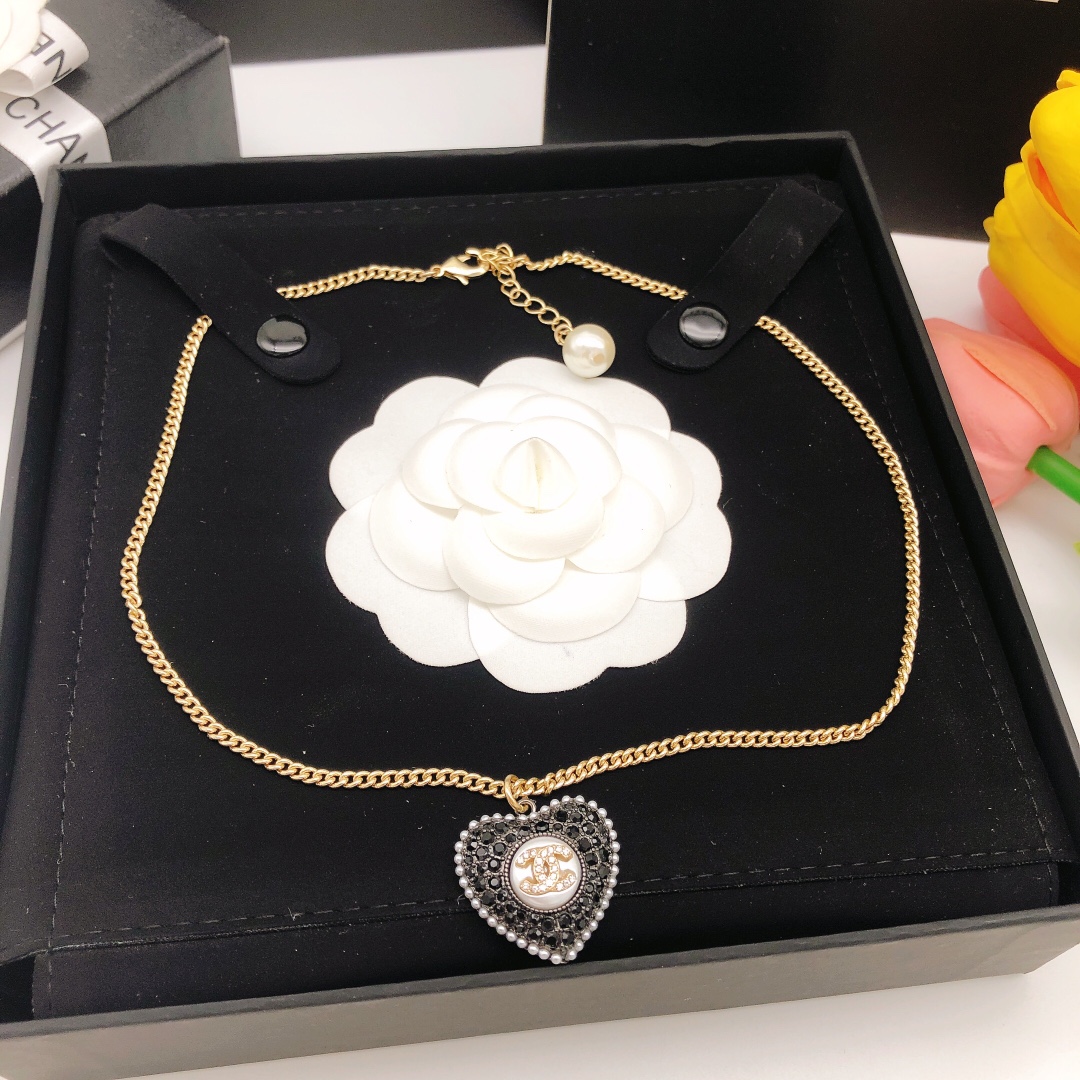 Chanel Love Necklace Black For Women