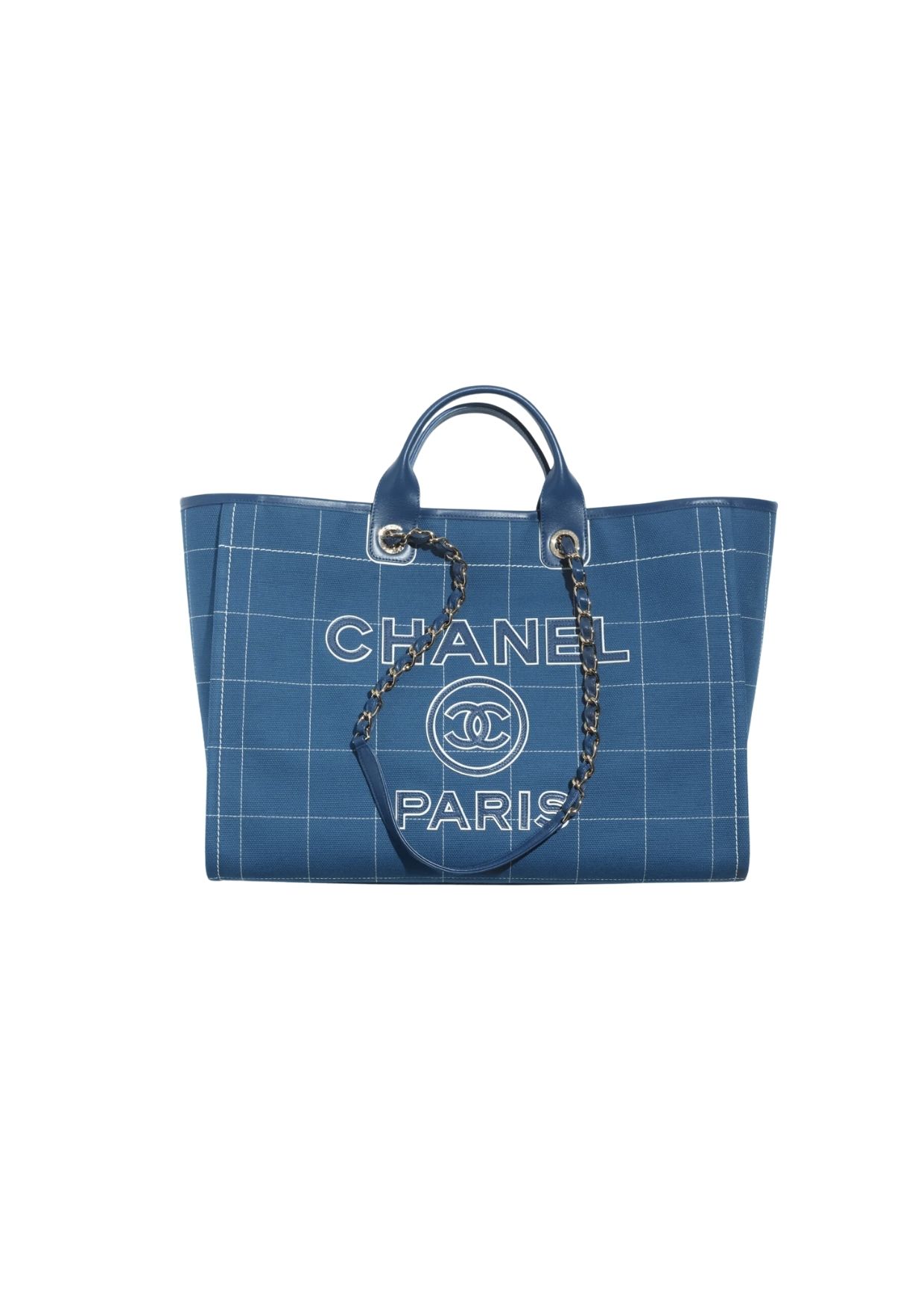 Chanel Maxi Shopping Bag Blue For Women N