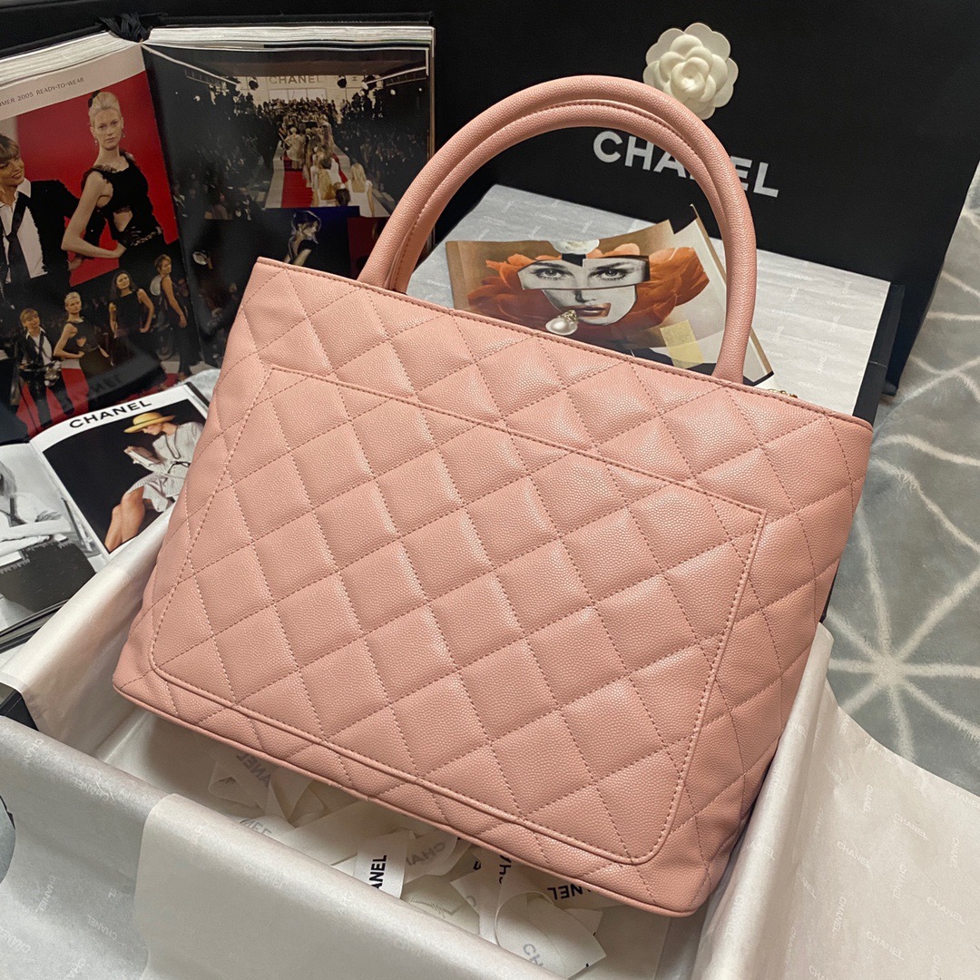 Chanel Medallion Tote Gold Hardware Caviar Pink For Women, Women’s Handbags, Shoulder Bags 15.6in/32cm 