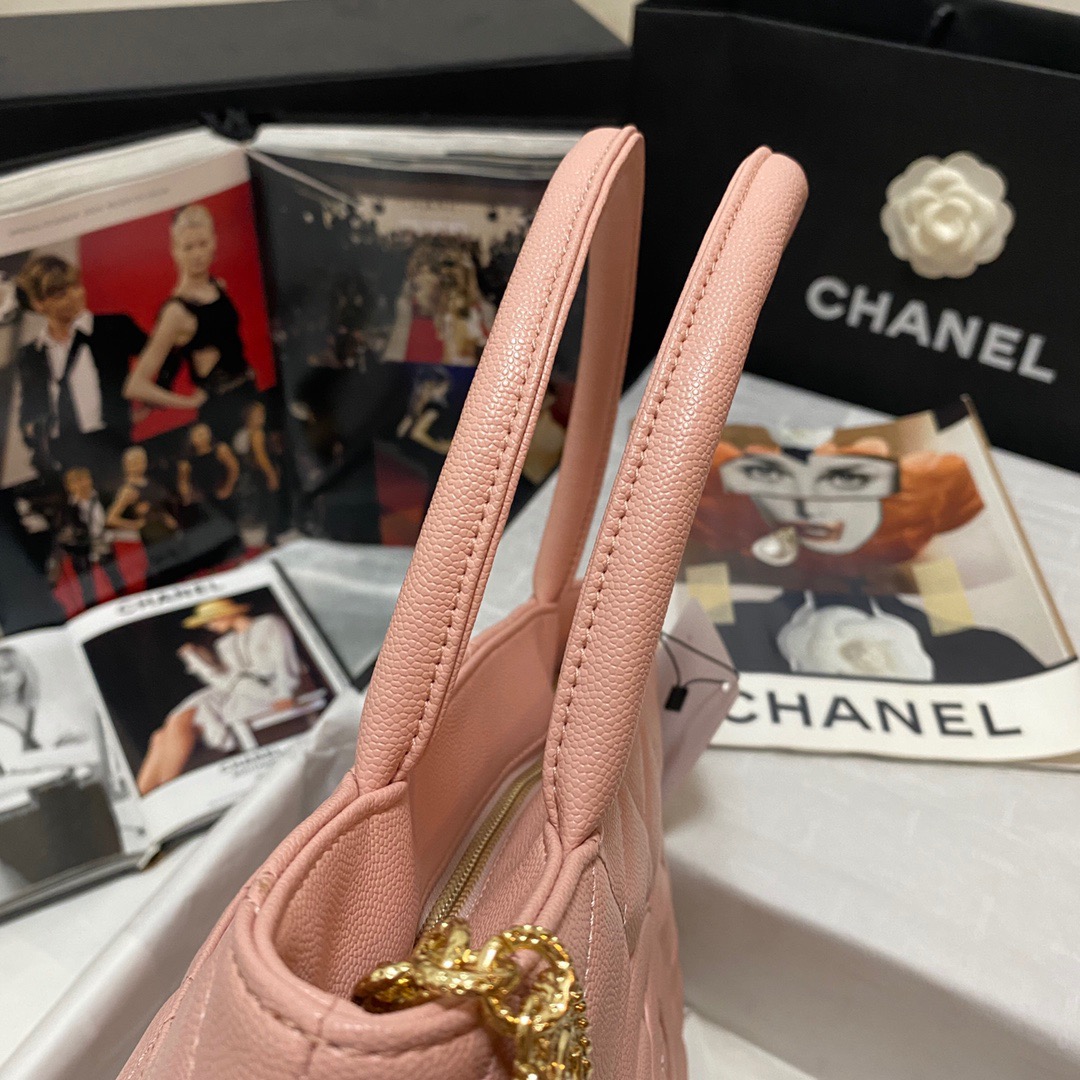 Chanel Medallion Tote Gold Hardware Caviar Pink For Women, Women’s Handbags, Shoulder Bags 15.6in/32cm 