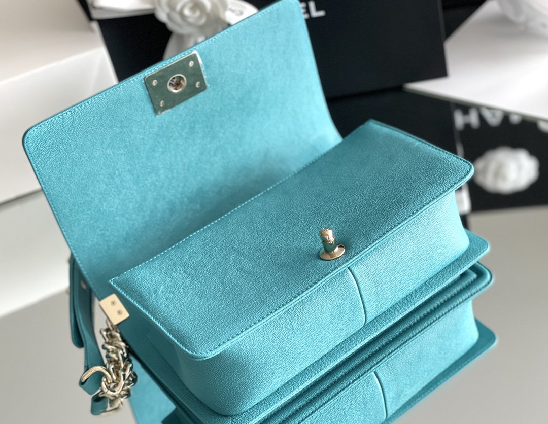 Chanel Medium Boy Handbag Blue For Women 9.8in/25cm