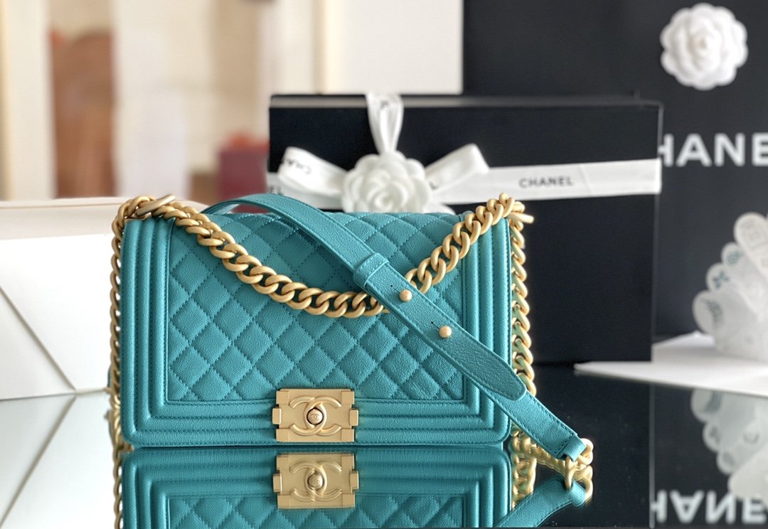 Chanel Medium Classic Flap Bag 25cm Dark Blue For Women