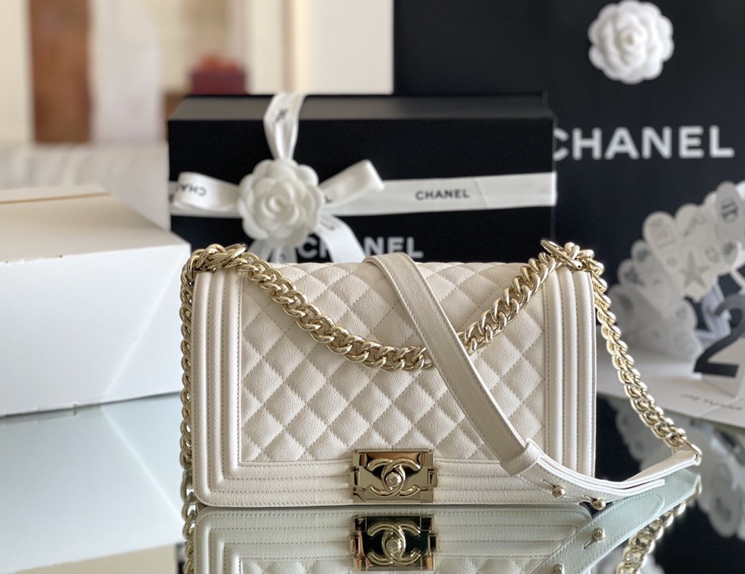 Chanel Medium Classic Flap Bag 25cm White For Women