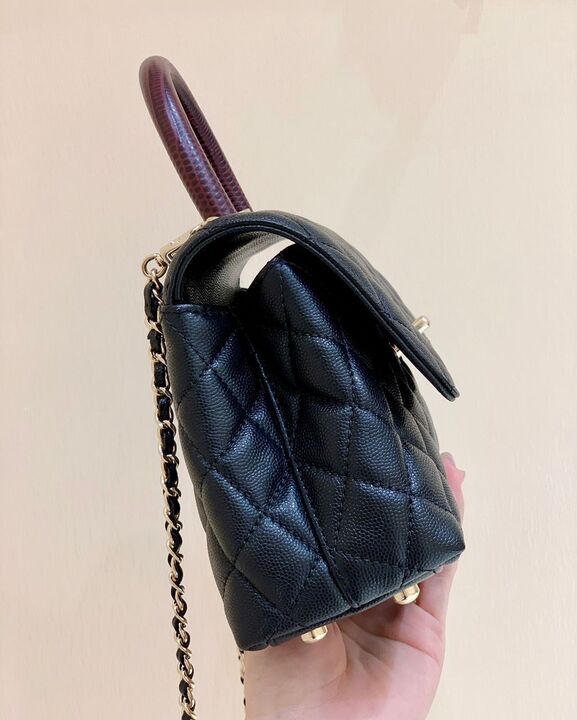 Chanel Medium Flap Bag With Top Handle Navy Blue For Women, Women’s Handbags, Shoulder And Crossbody Bags 9in/23cm