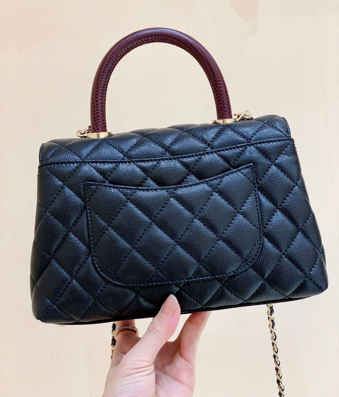 Chanel Medium Flap Bag With Top Handle Navy Blue For Women, Women’s Handbags, Shoulder And Crossbody Bags 9in/23cm