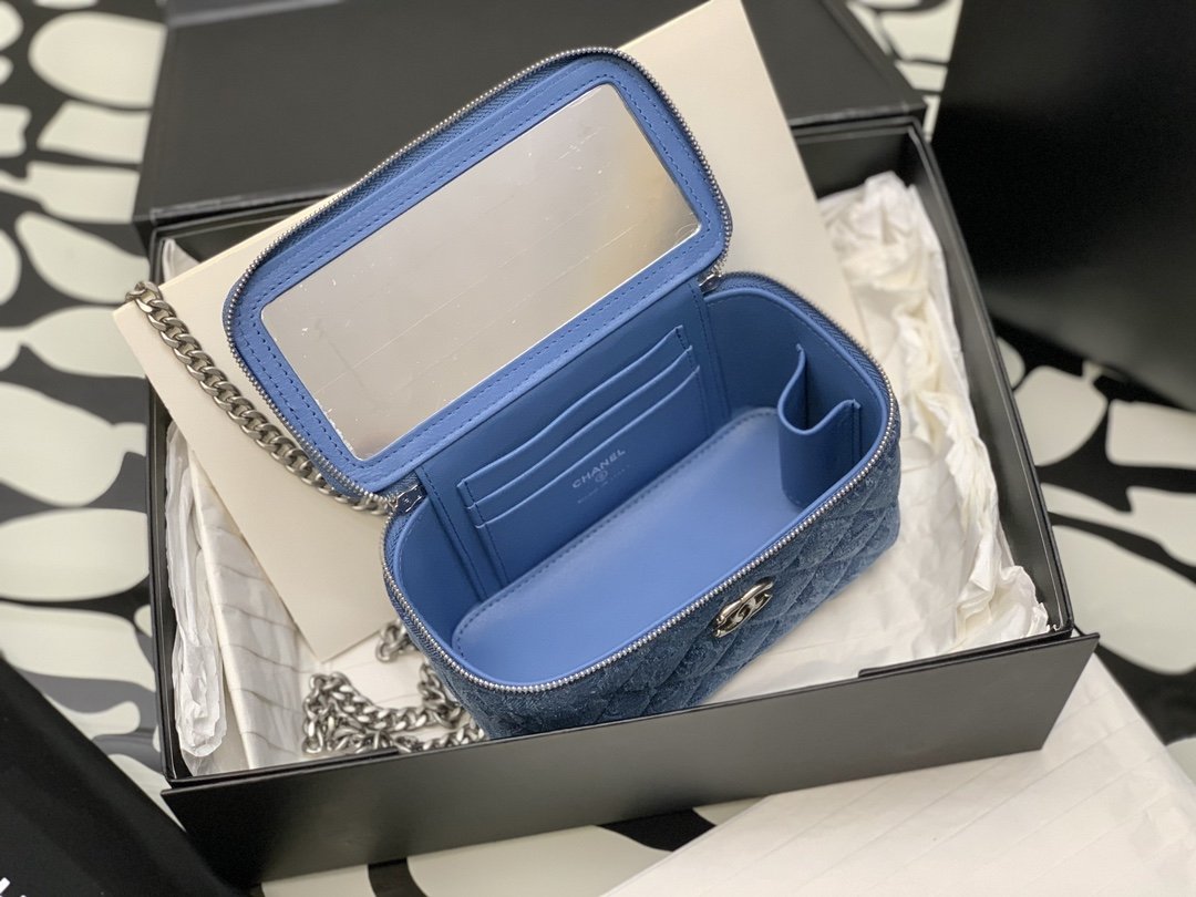 Chanel Medium Vanity Bag Blue For Women 17cm / 6.7in