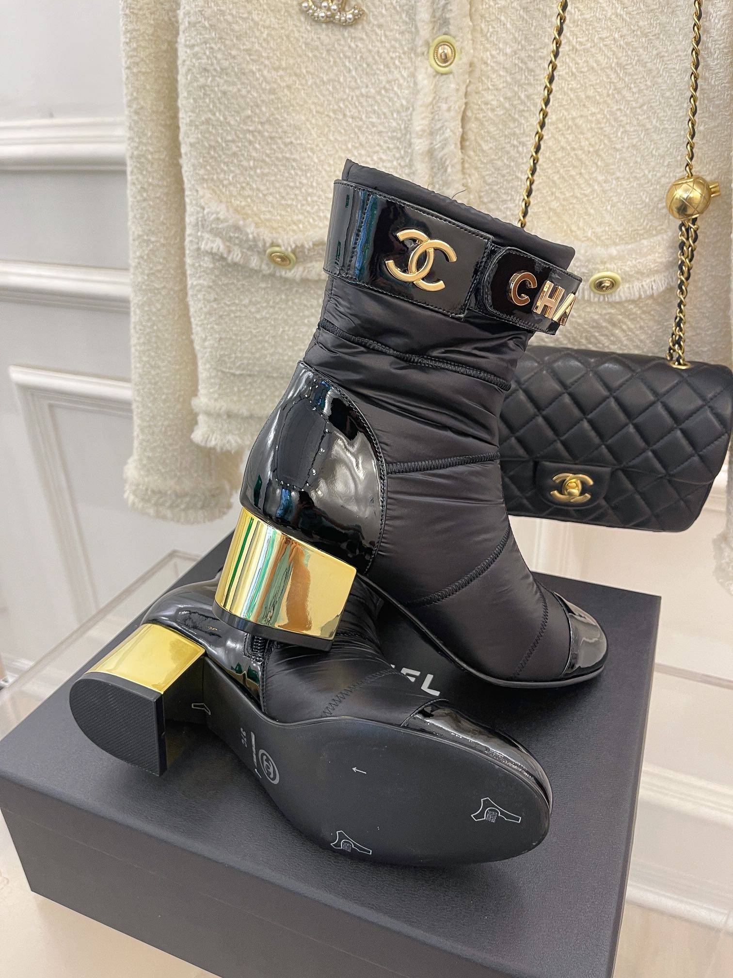 Chanel Metal High Heels Autumn And Winter Black For Women