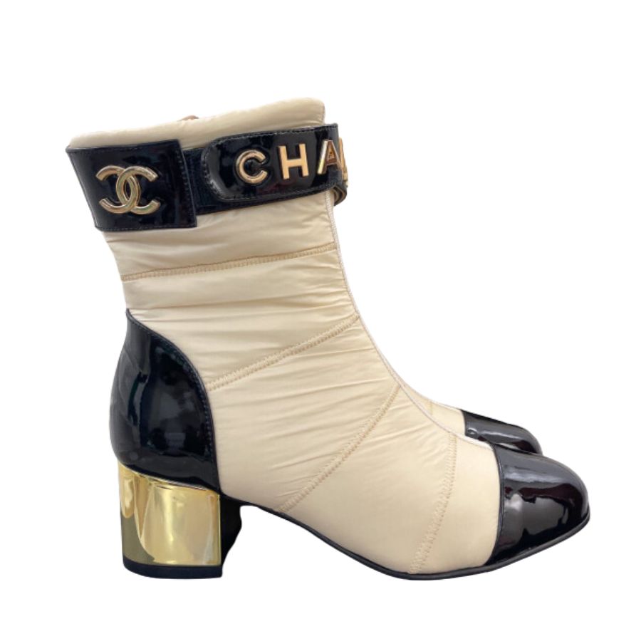 Chanel Metal High Heels Autumn And Winter Cream For Women