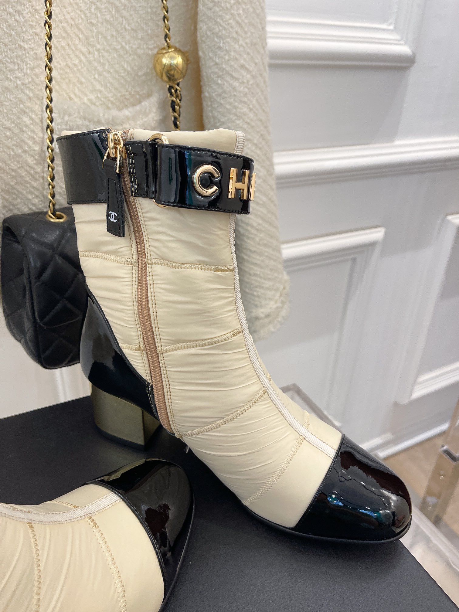 Chanel Metal High Heels Autumn And Winter Cream For Women