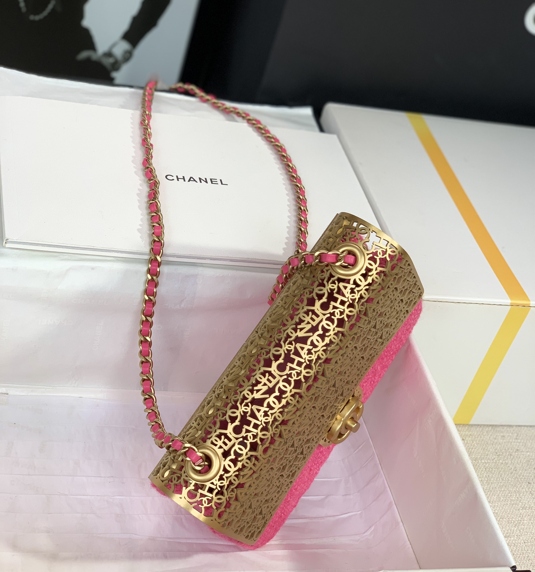 Chanel Mini Evening Bag Light Pink/Pink/Balck For Women 4.7 in / 12 cm  AS3526 NL020
