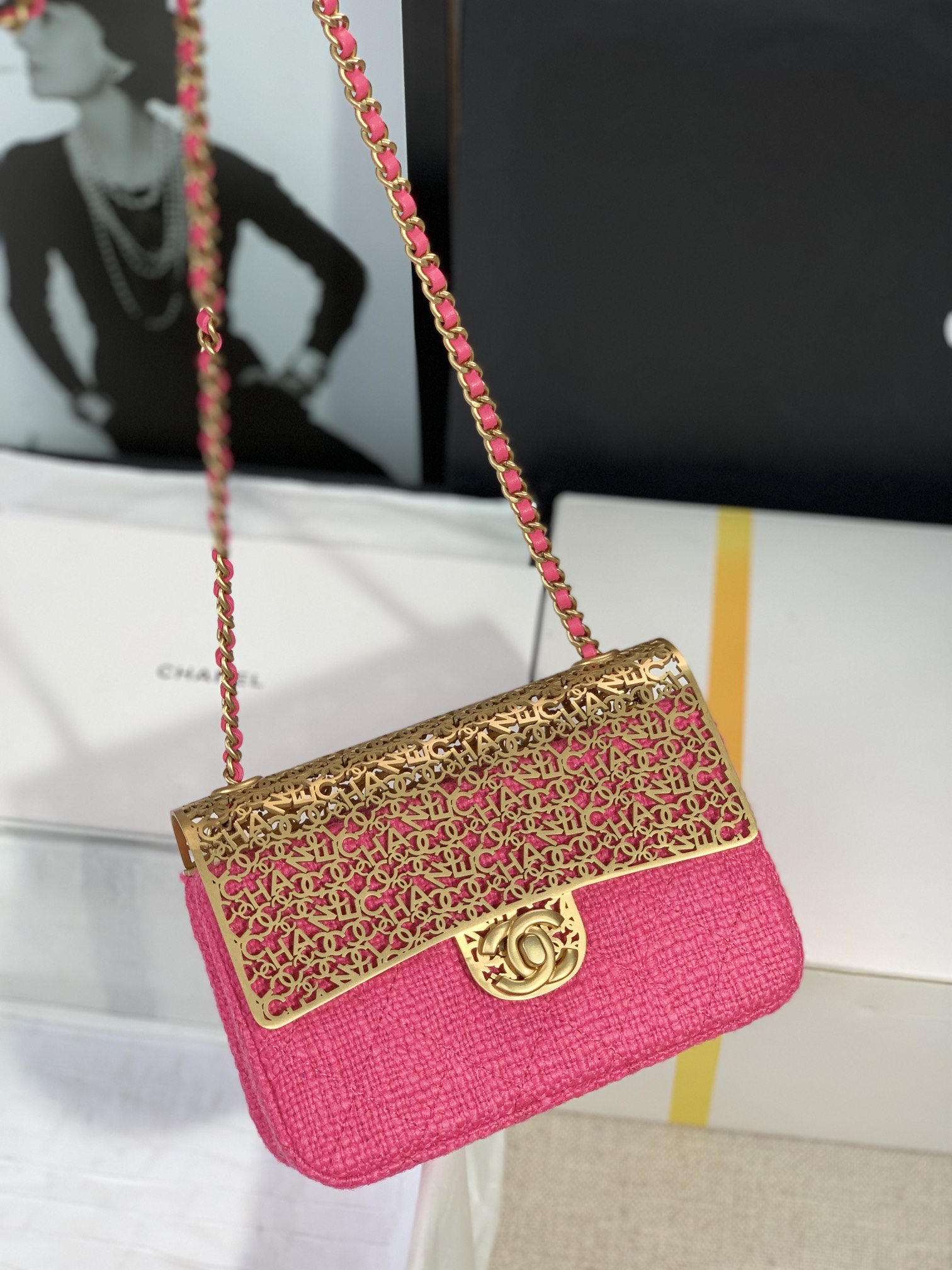 Chanel Mini Evening Bag Light Pink/Pink/Balck For Women 4.7 in / 12 cm  AS3526 NL020