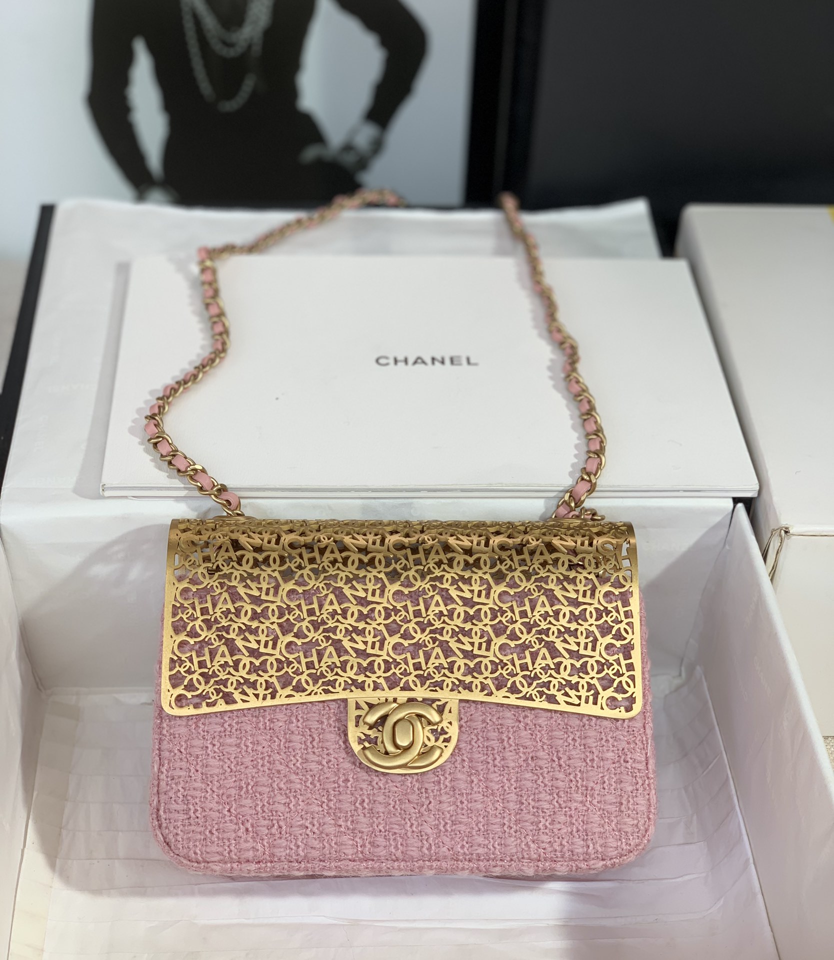 Chanel Mini Evening Bag Light Pink/Pink/Balck For Women 4.7 in / 12 cm  AS3526 NL020