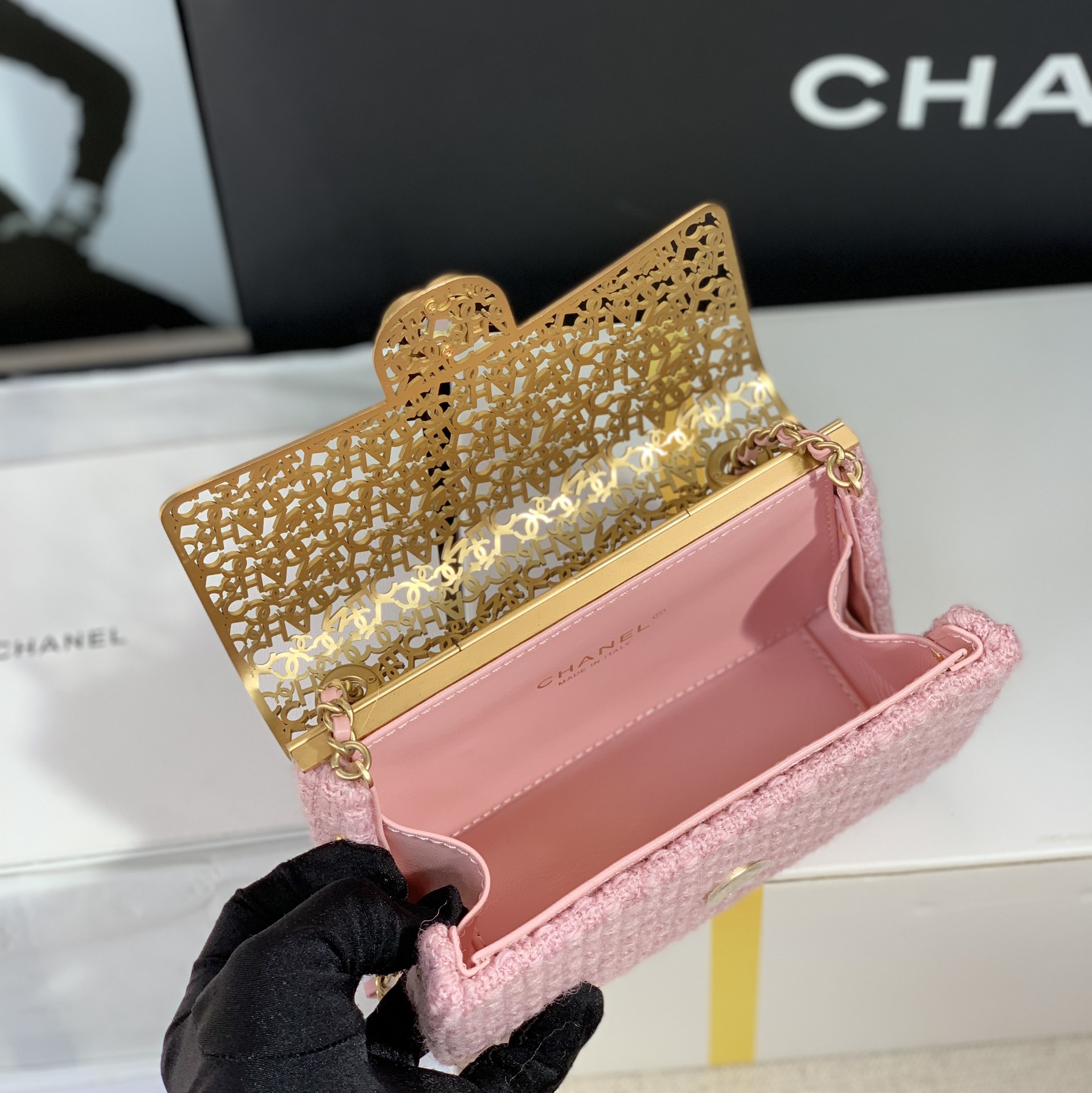 Chanel Mini Evening Bag Light Pink/Pink/Balck For Women 4.7 in / 12 cm  AS3526 NL020