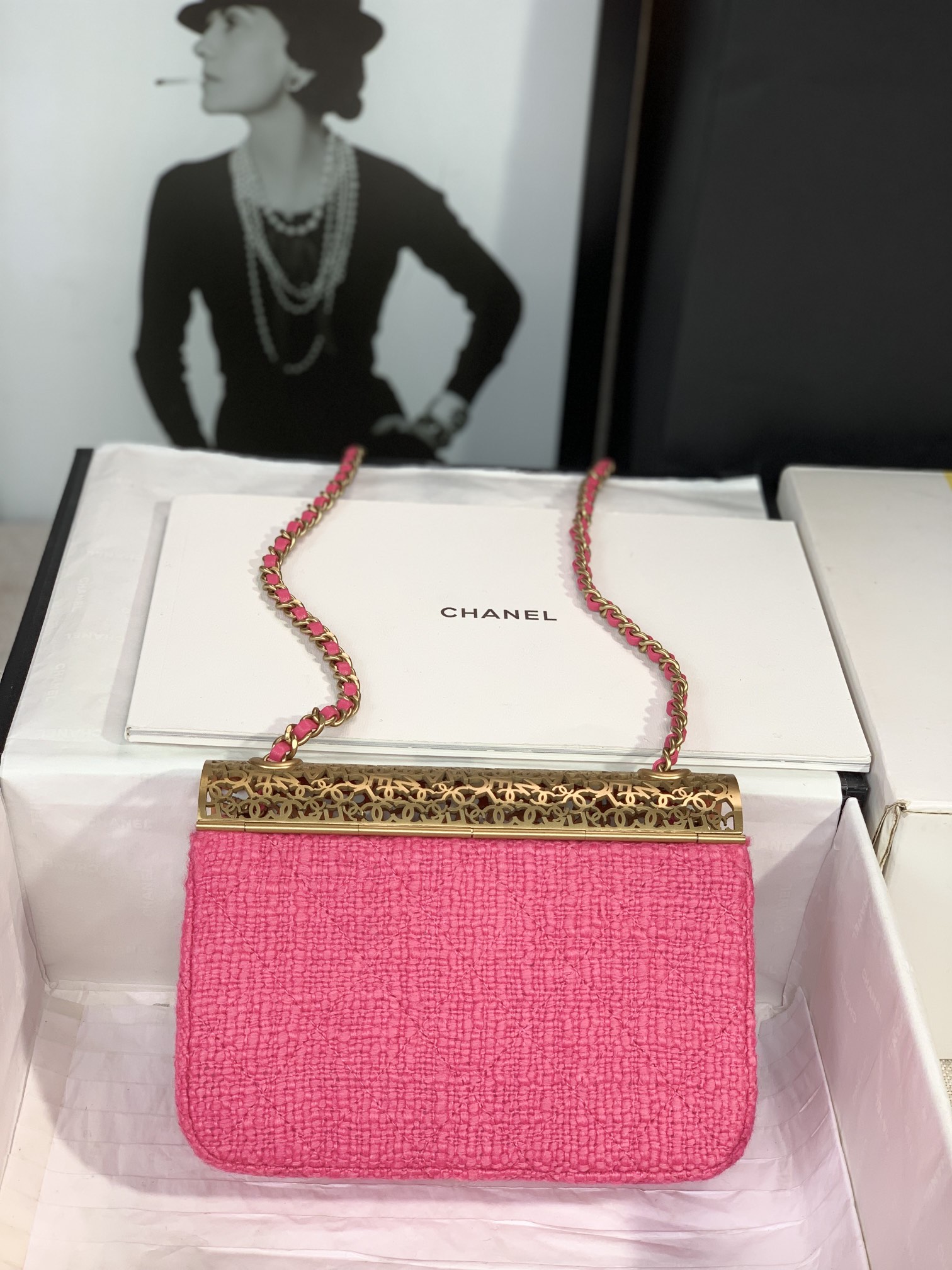 Chanel Mini Evening Bag Light Pink/Pink/Balck For Women 4.7 in / 12 cm  AS3526 NL020