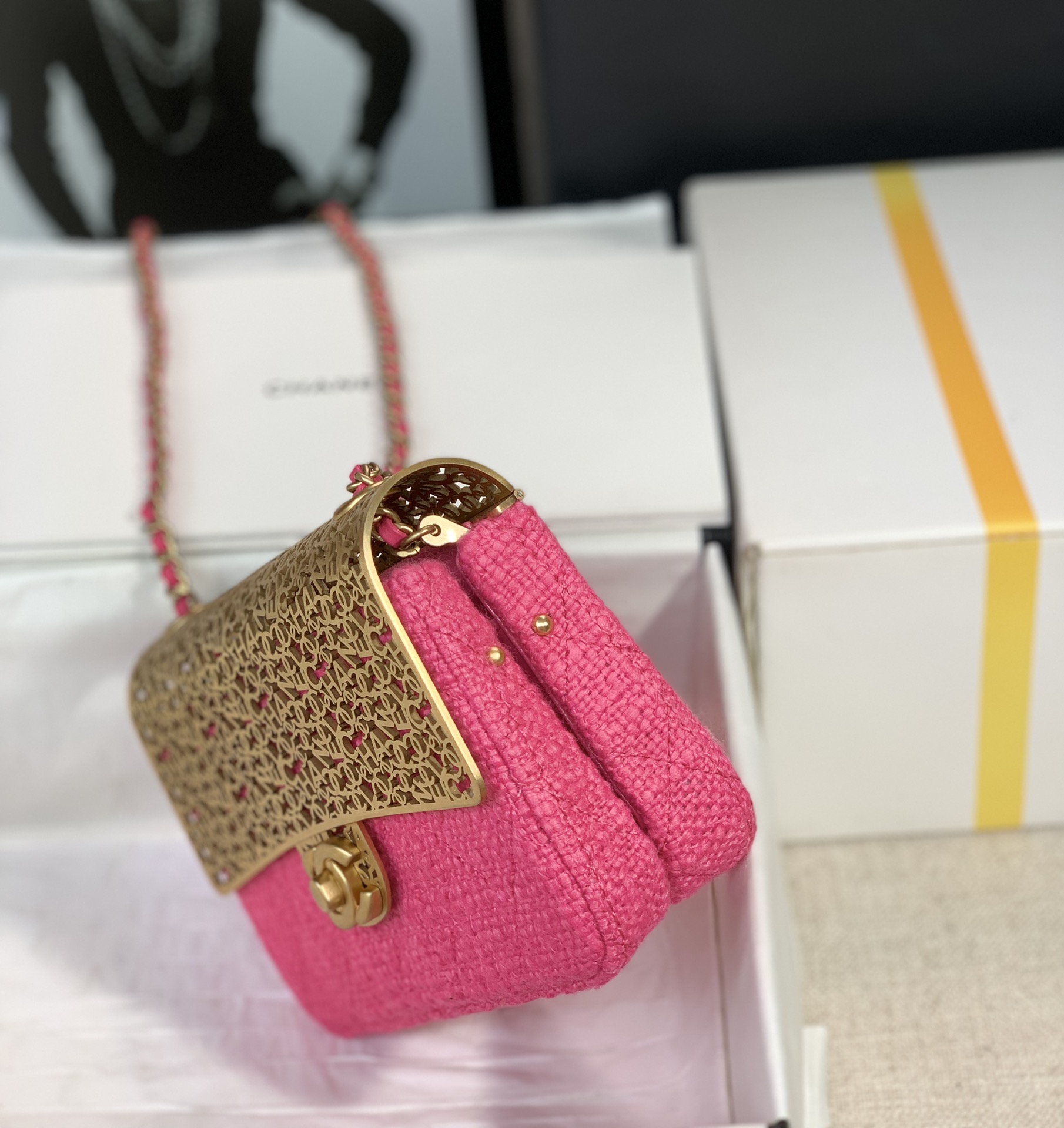 Chanel Mini Evening Bag Light Pink/Pink/Balck For Women 4.7 in / 12 cm  AS3526 NL020