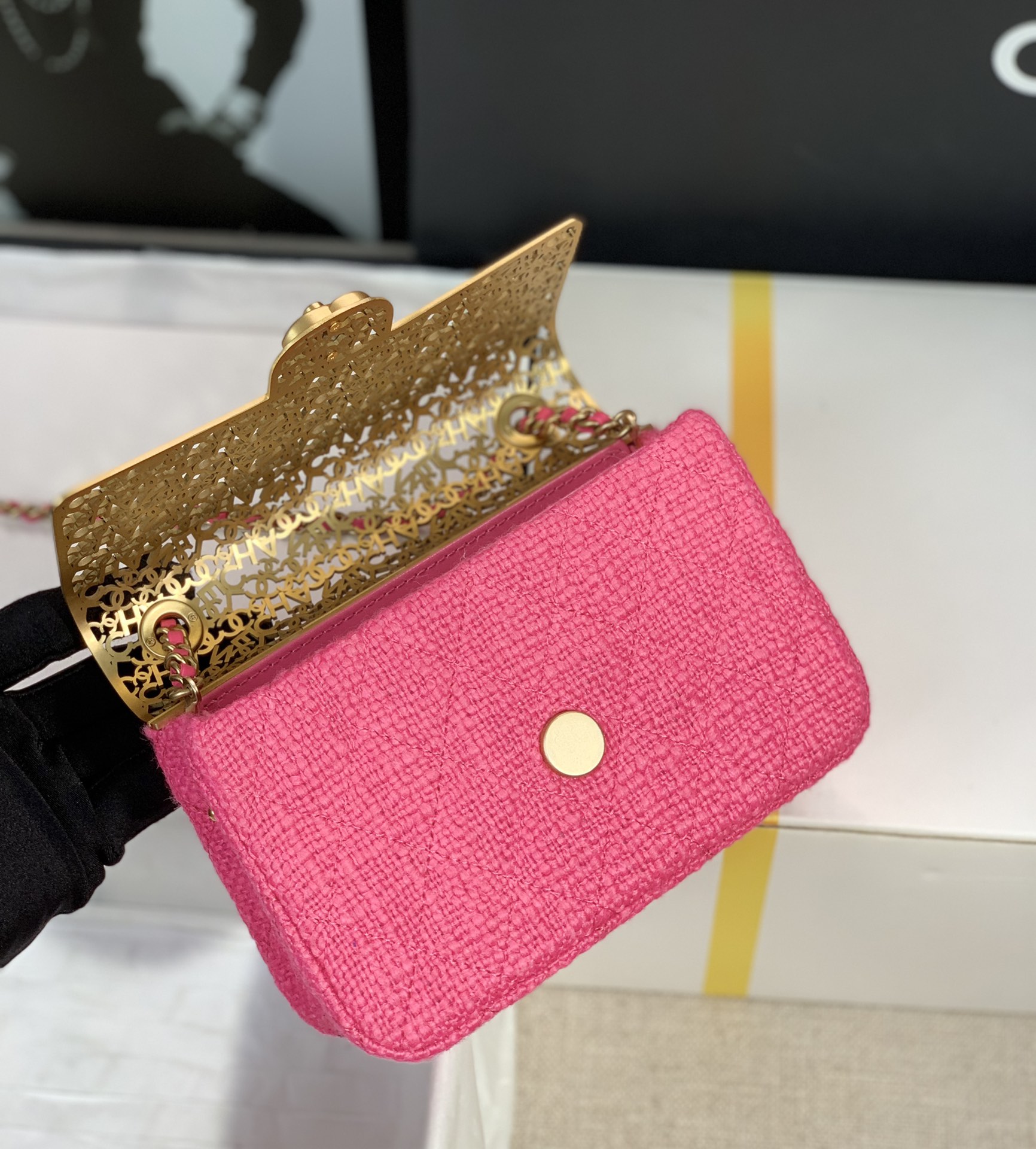 Chanel Mini Evening Bag Light Pink/Pink/Balck For Women 4.7 in / 12 cm  AS3526 NL020
