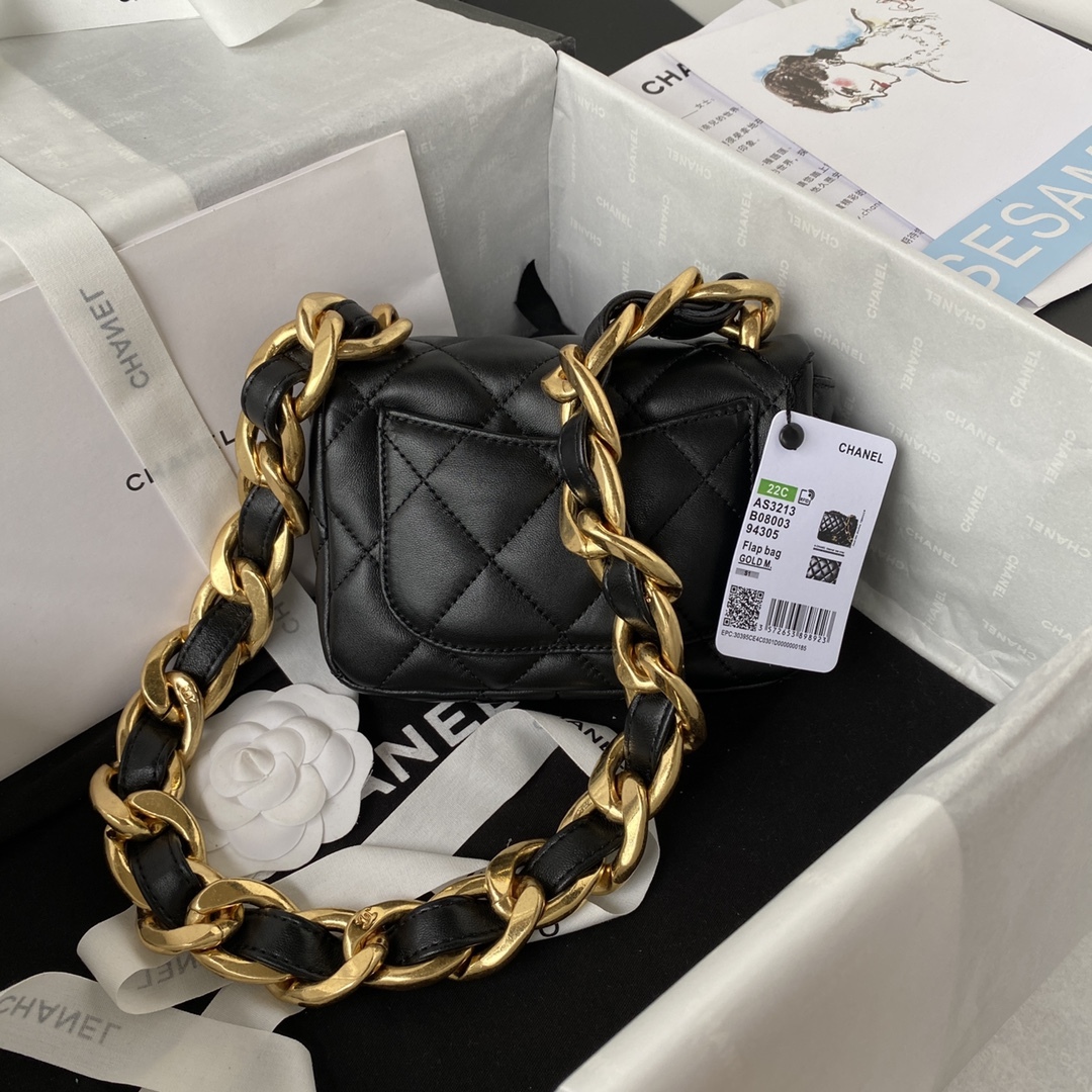 Chanel Mini Flap Bag Black For Women, Women’s Bags Shoulder And Crossbody Bags 6.6in/17cm