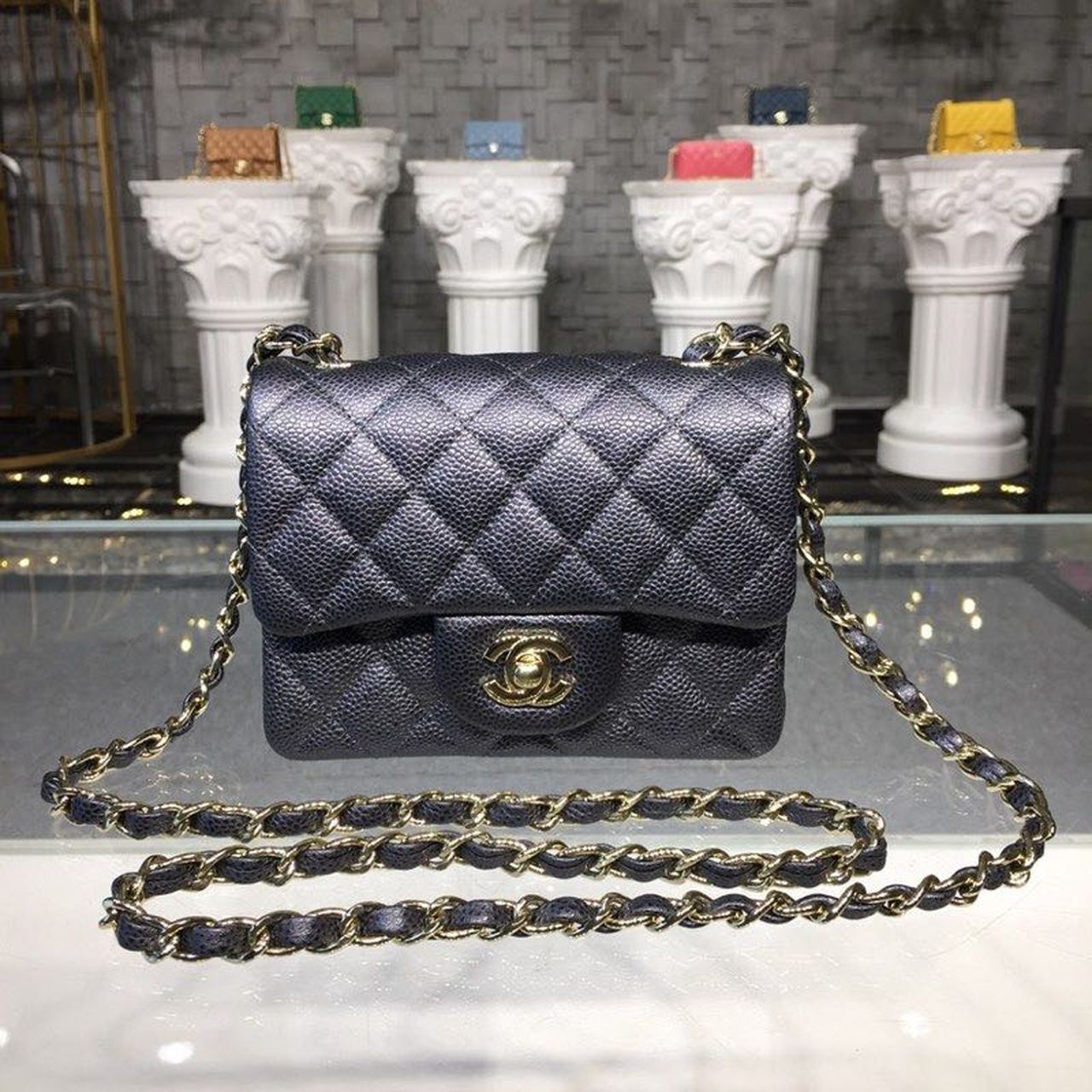 Chanel Mini Flap Bag Caviar Black For Women, Women’s Bags, Shoulder And Crossbody Bags 6.7in/17cm