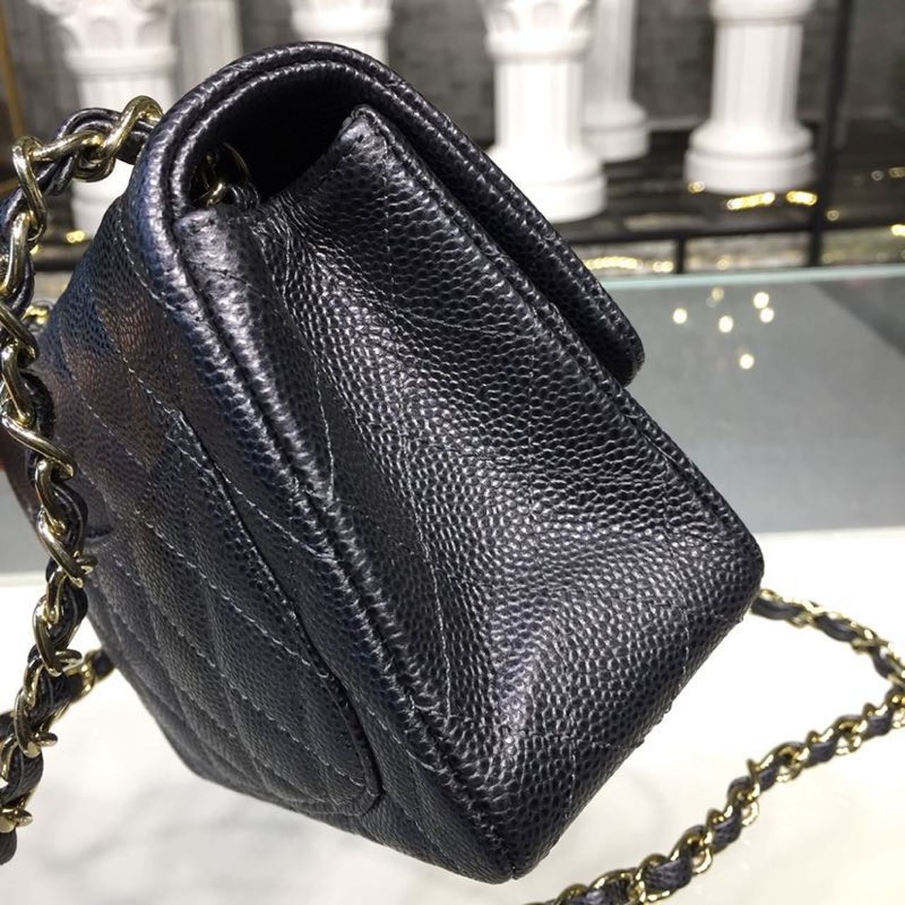Chanel Mini Flap Bag Caviar Black For Women, Women’s Bags, Shoulder And Crossbody Bags 6.7in/17cm