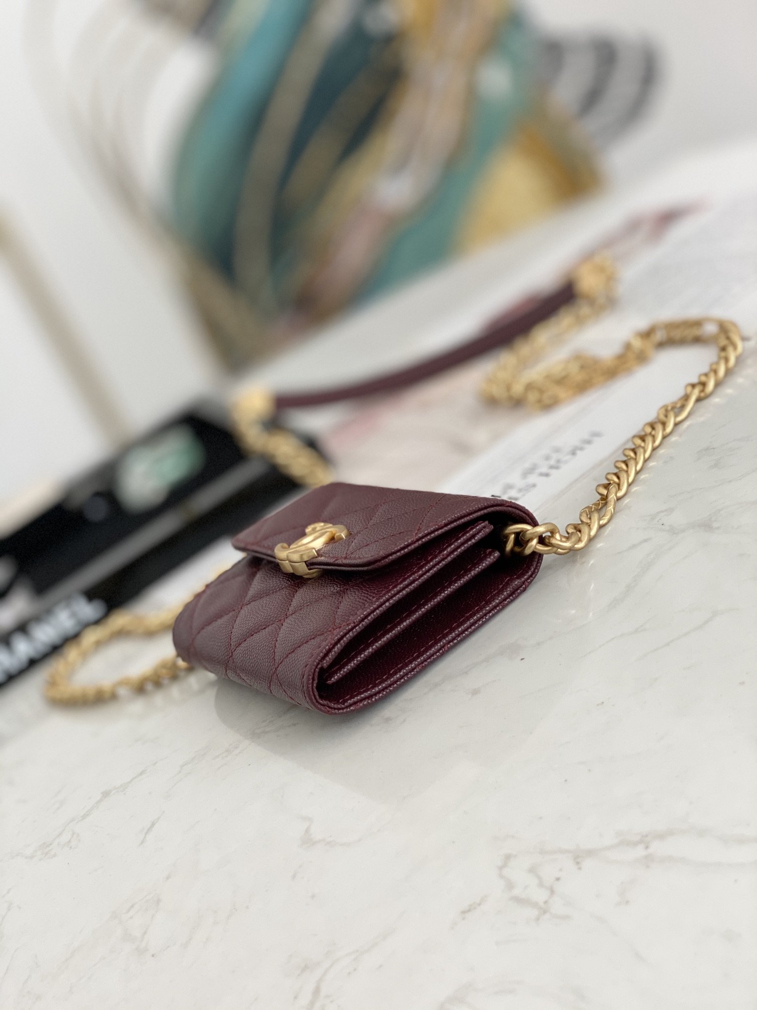 Chanel Mini Flap Bag Gold Toned Hardware Red For Women 4.7in/12cm
