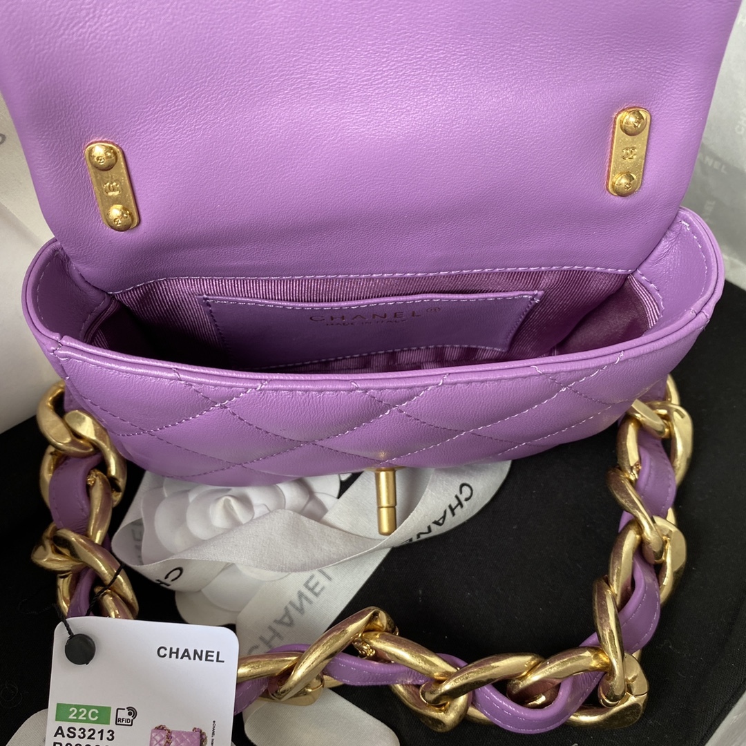 Chanel Mini Flap Bag Purple For Women, Women’s Bags Shoulder And Crossbody Bags 6.6in/17cm