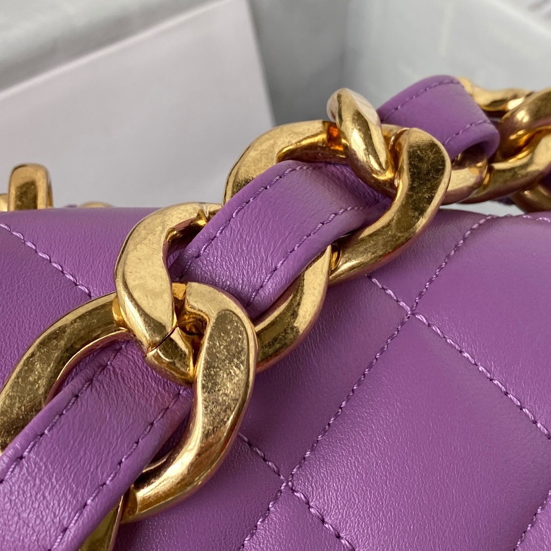 Chanel Mini Flap Bag Purple For Women, Women’s Bags Shoulder And Crossbody Bags 6.6in/17cm